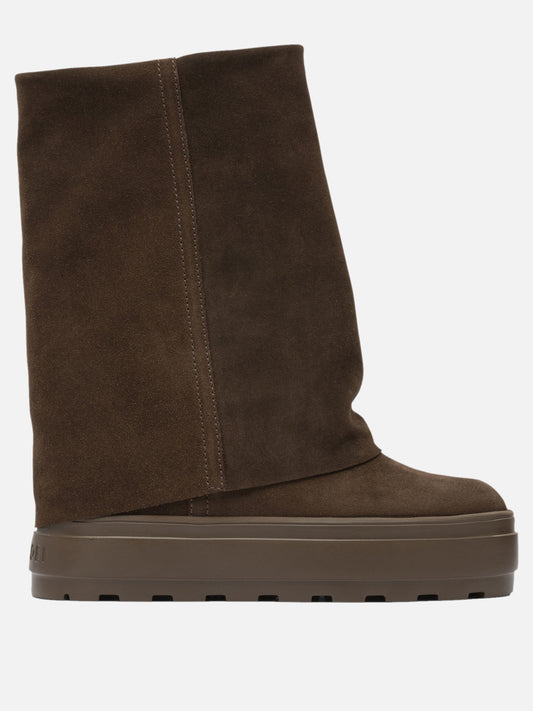 Pull-on boots 100% suede - 100% rubber  Brown - Casadei Women | PLP | VIETTI Online Store 
