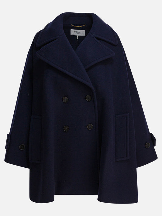 Chloé Cappotto doppiopetto in lana 14979977_36 Blue 1