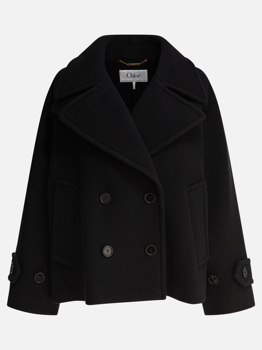 Chloé Cappotto corto in lana 11708354_36 Black 1