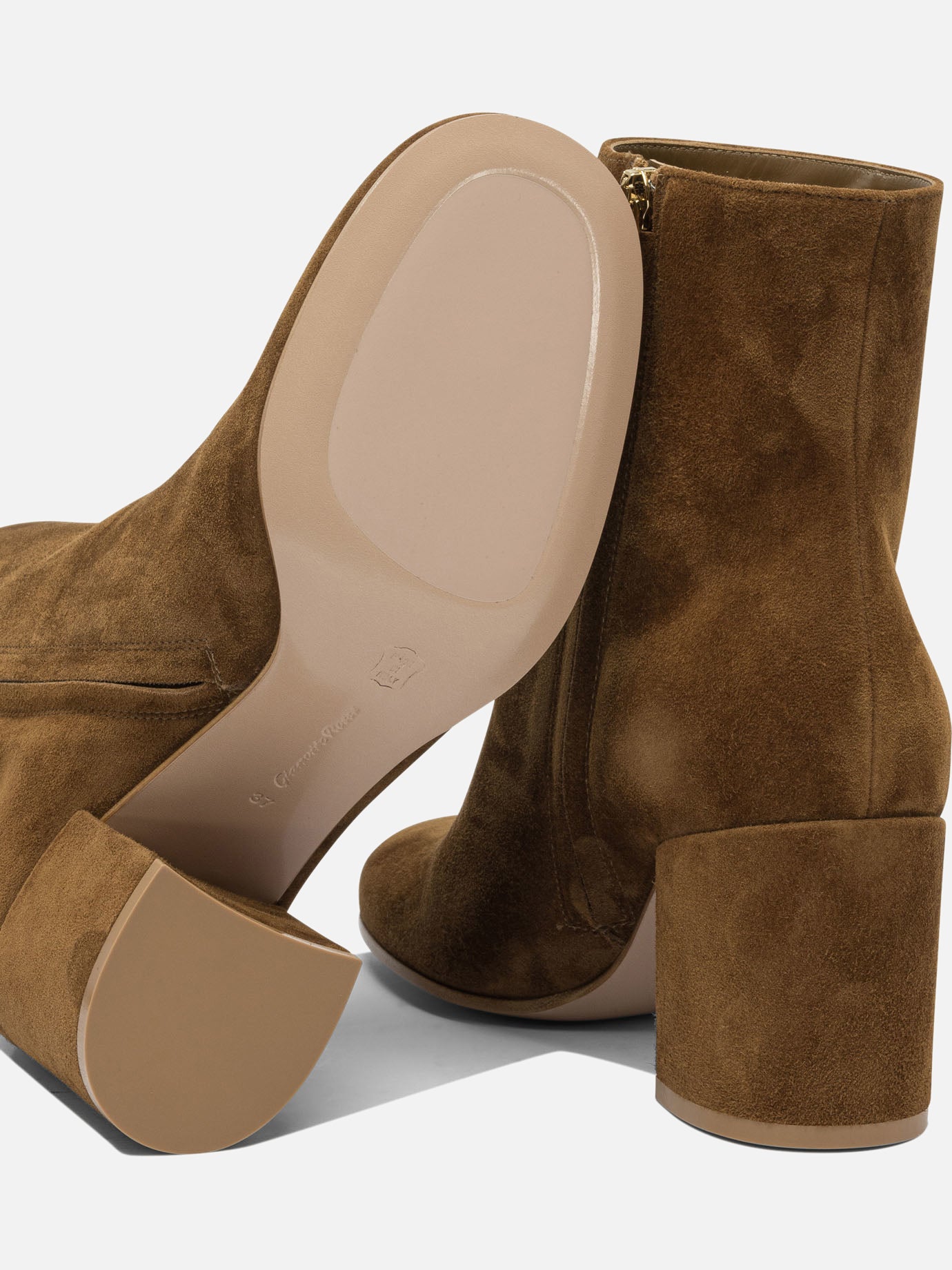 Zipped boots 100% suede - 100% leather  Brown - Gianvito Rossi Women | PDP | VIETTI Online Store | thumbnail_5