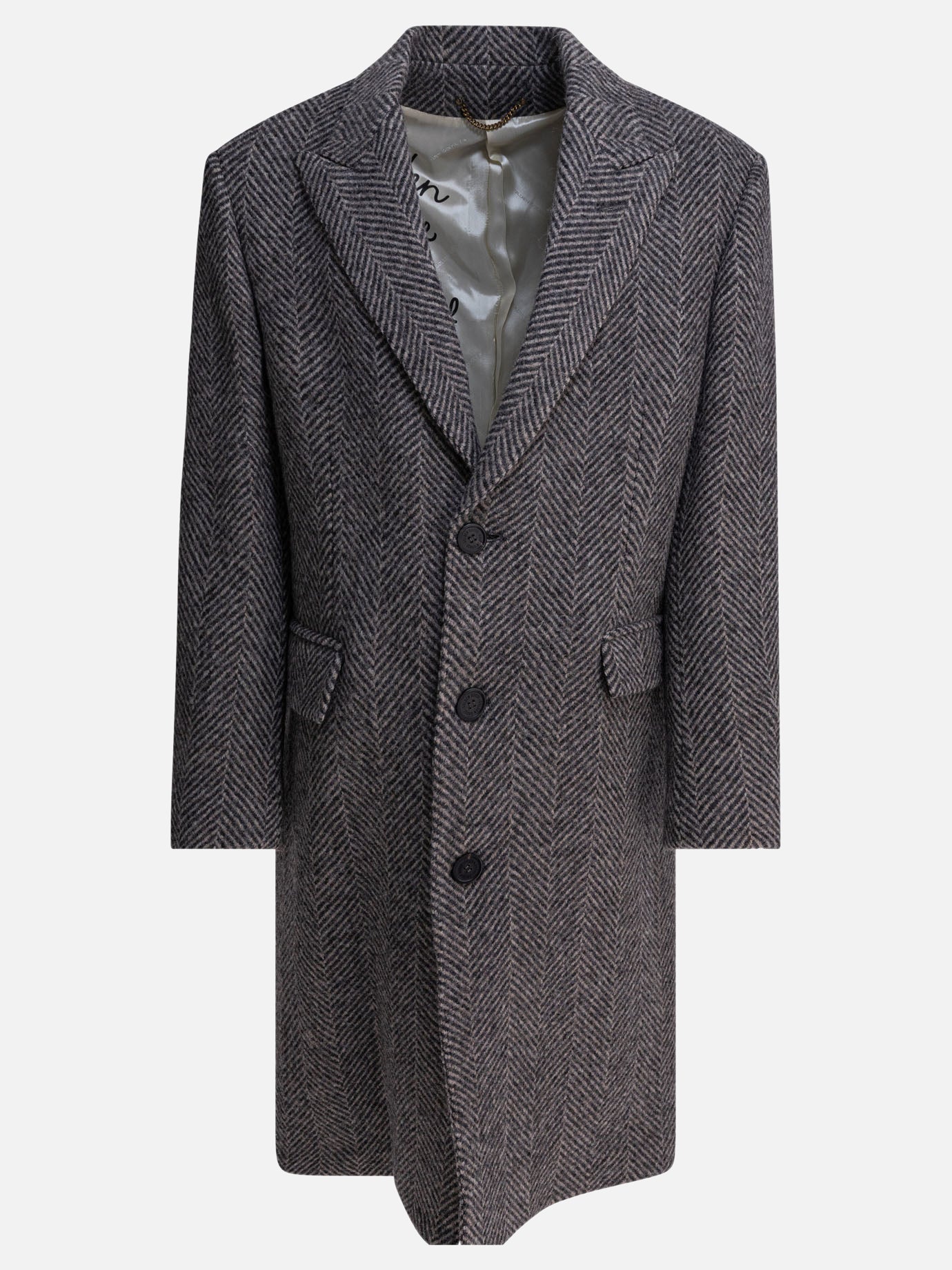 Cappotti lunghi Herringbone  Grigio - Golden Goose Uomo | PDP | VIETTI Online Store | Zoom-Modal
