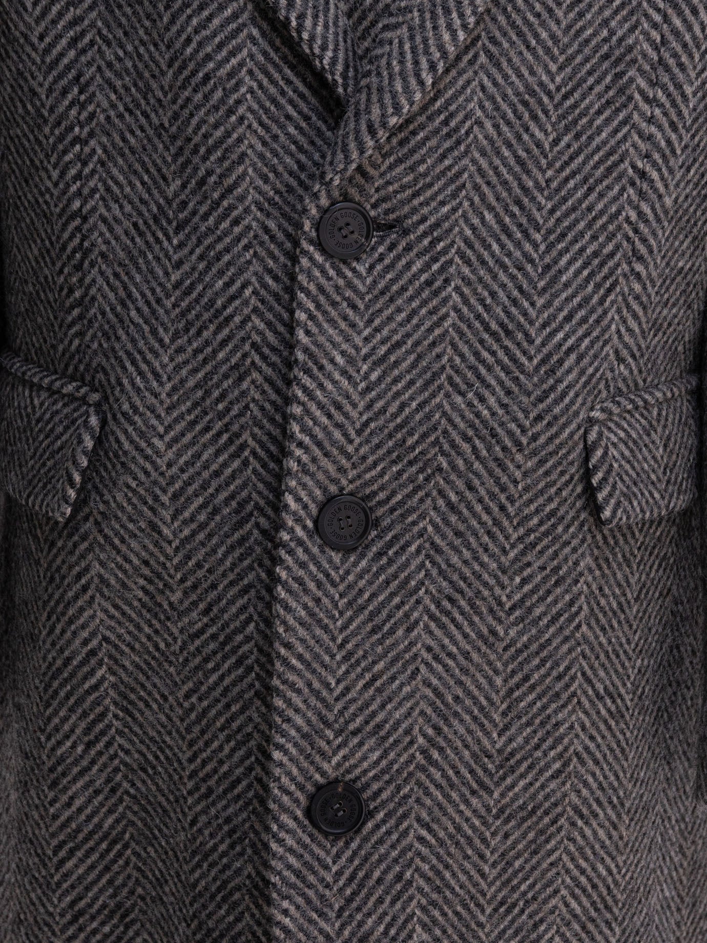 Cappotti lunghi Herringbone  Grigio - Golden Goose Uomo | PDP | VIETTI Online Store | thumbnail_3