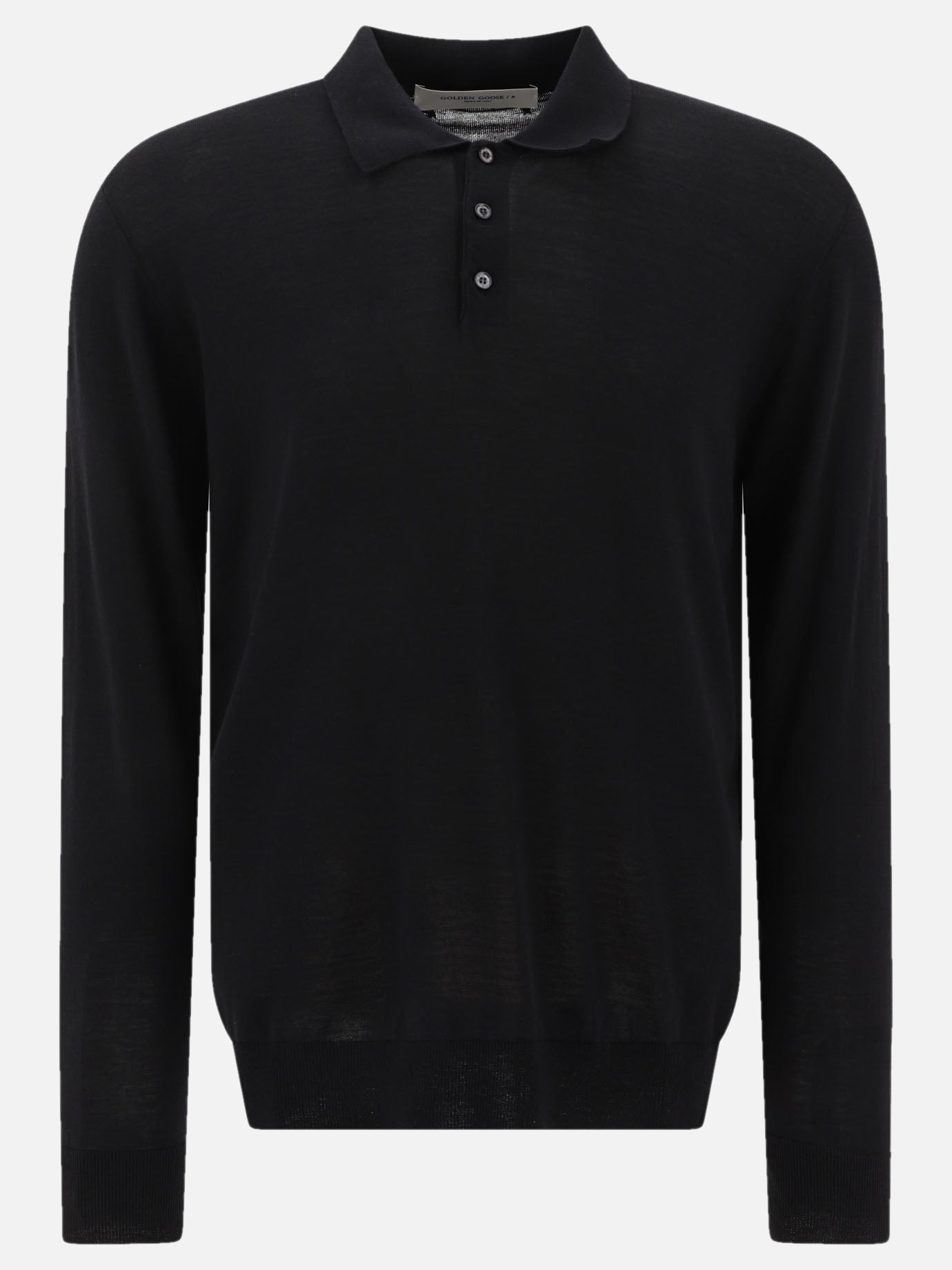 Polo con bottoni Solid colour  Nero - Golden Goose Uomo | PDP | VIETTI Online Store | Zoom-Modal
