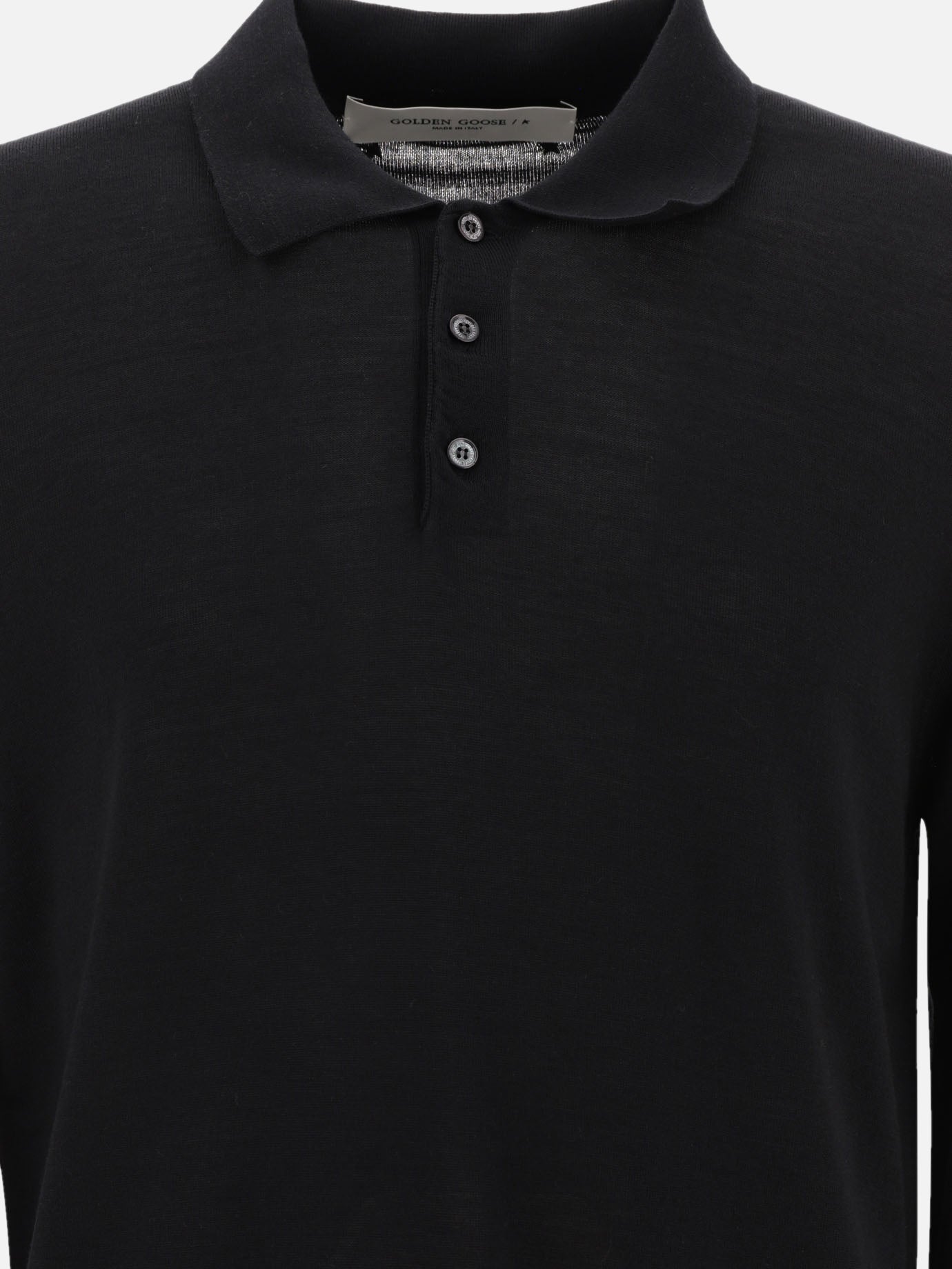 Polo con bottoni Solid colour  Nero - Golden Goose Uomo | PDP | VIETTI Online Store | Zoom-Modal_3
