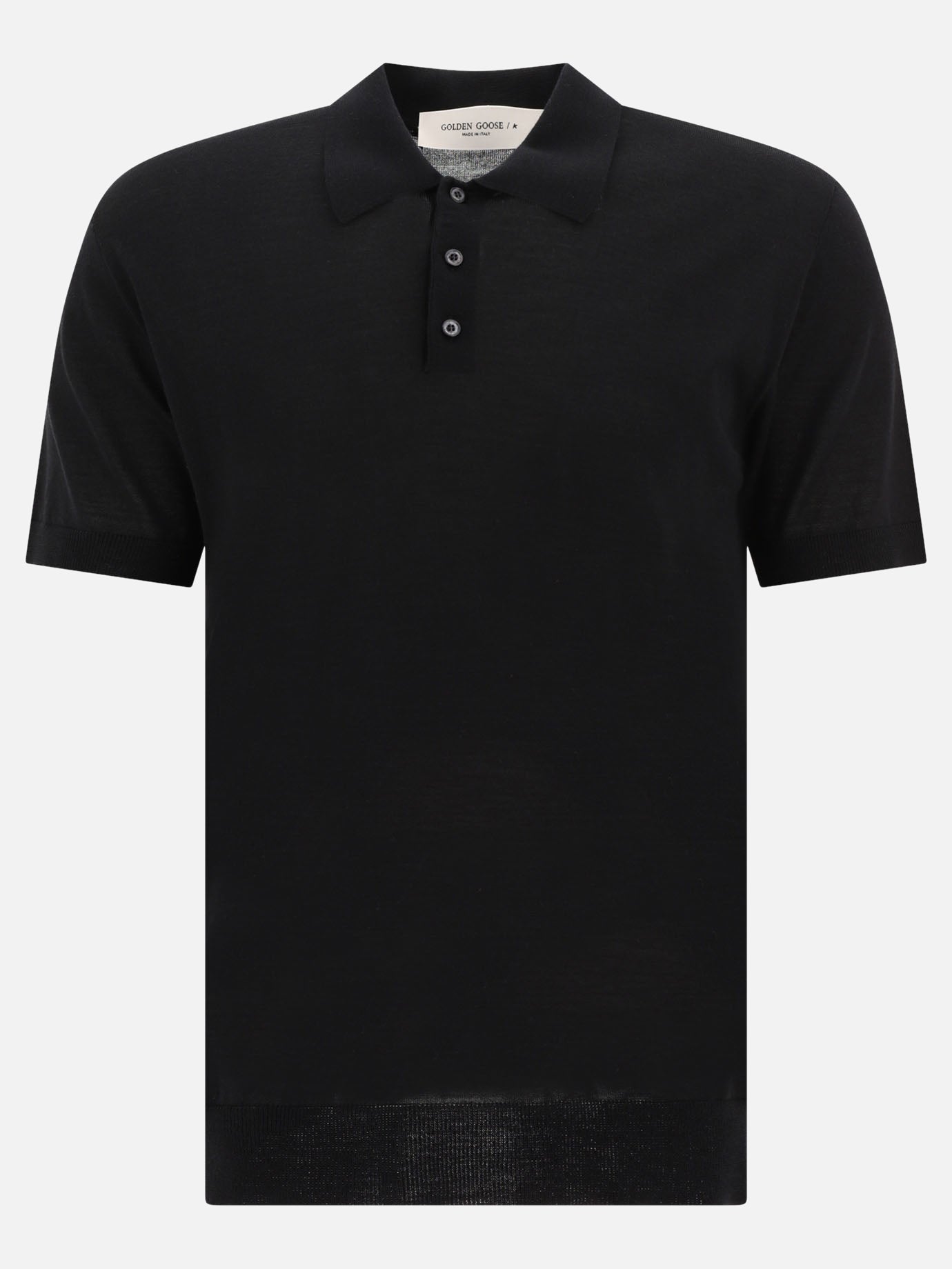 Polo con bottoni Solid colour  Nero - Golden Goose Uomo | PDP | VIETTI Online Store | thumbnail