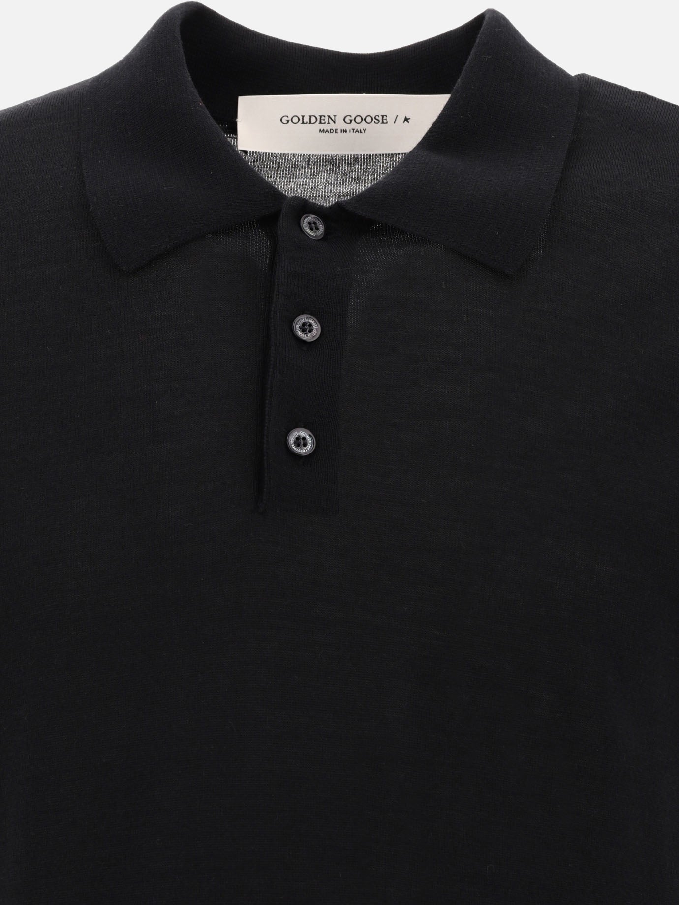 Polo con bottoni Solid colour  Nero - Golden Goose Uomo | PDP | VIETTI Online Store | thumbnail_3