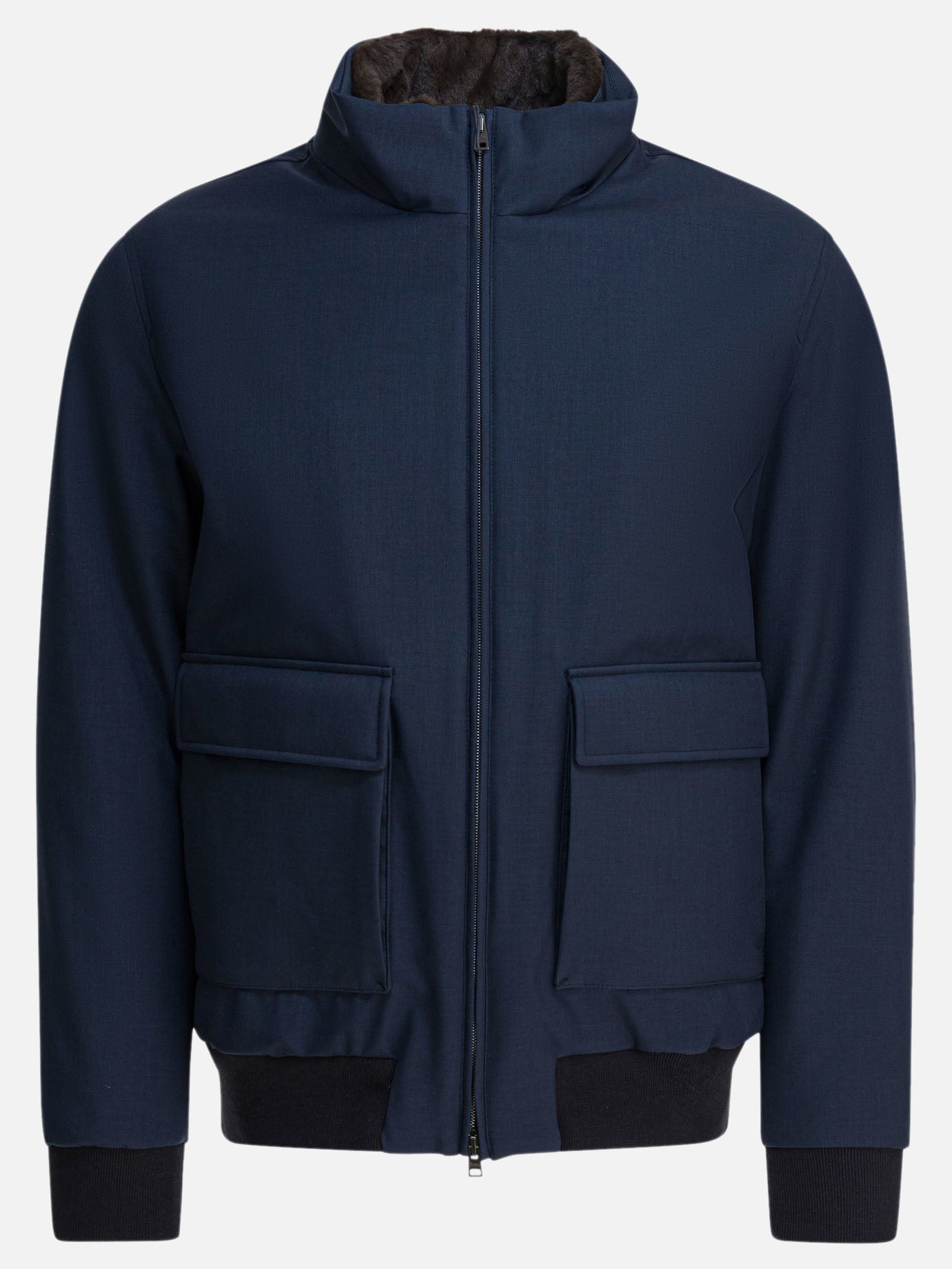 Bomber jackets Solid colour  Blue - Herno Men | PDP | VIETTI Online Store | Zoom-Modal

