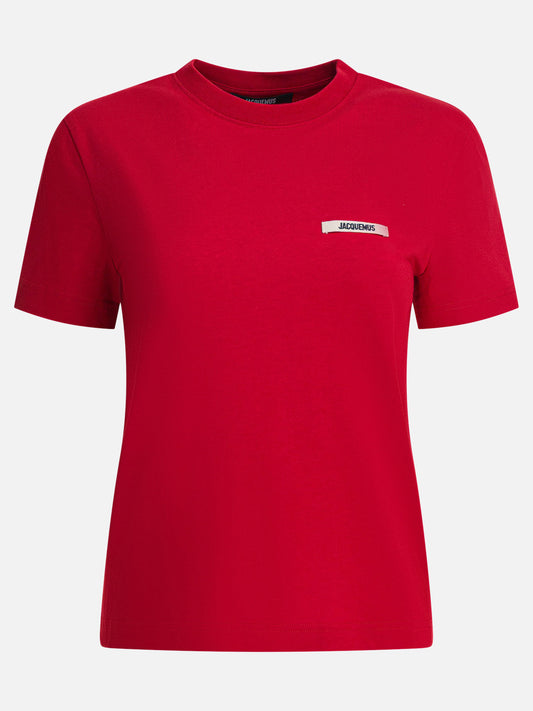 T-shirt girocollo Logo  Rosso - Jacquemus Donna | PDP | VIETTI Online Store 
