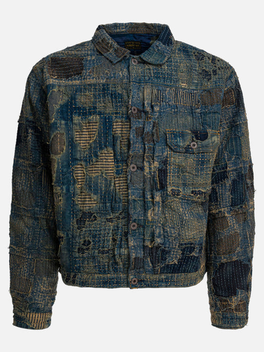 Denim jackets Textured knit  Blue - KAPITAL Men | PDP | VIETTI Online Store 
