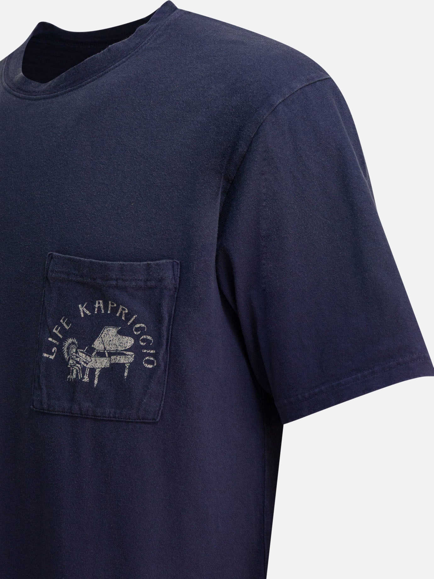 T-shirt girocollo Print  Blu - KAPITAL Uomo | PDP | VIETTI Online Store | Zoom-Modal_4
