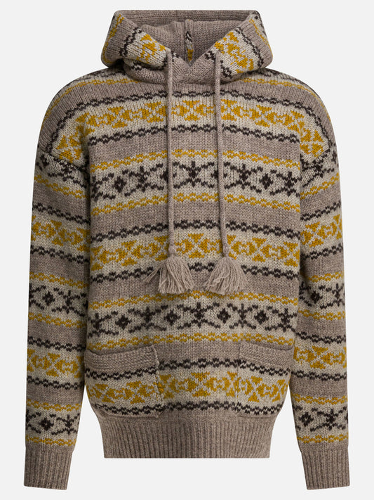 Hooded sweaters Textured knit  Yellow - KAPITAL Men | PLP | VIETTI Online Store 
