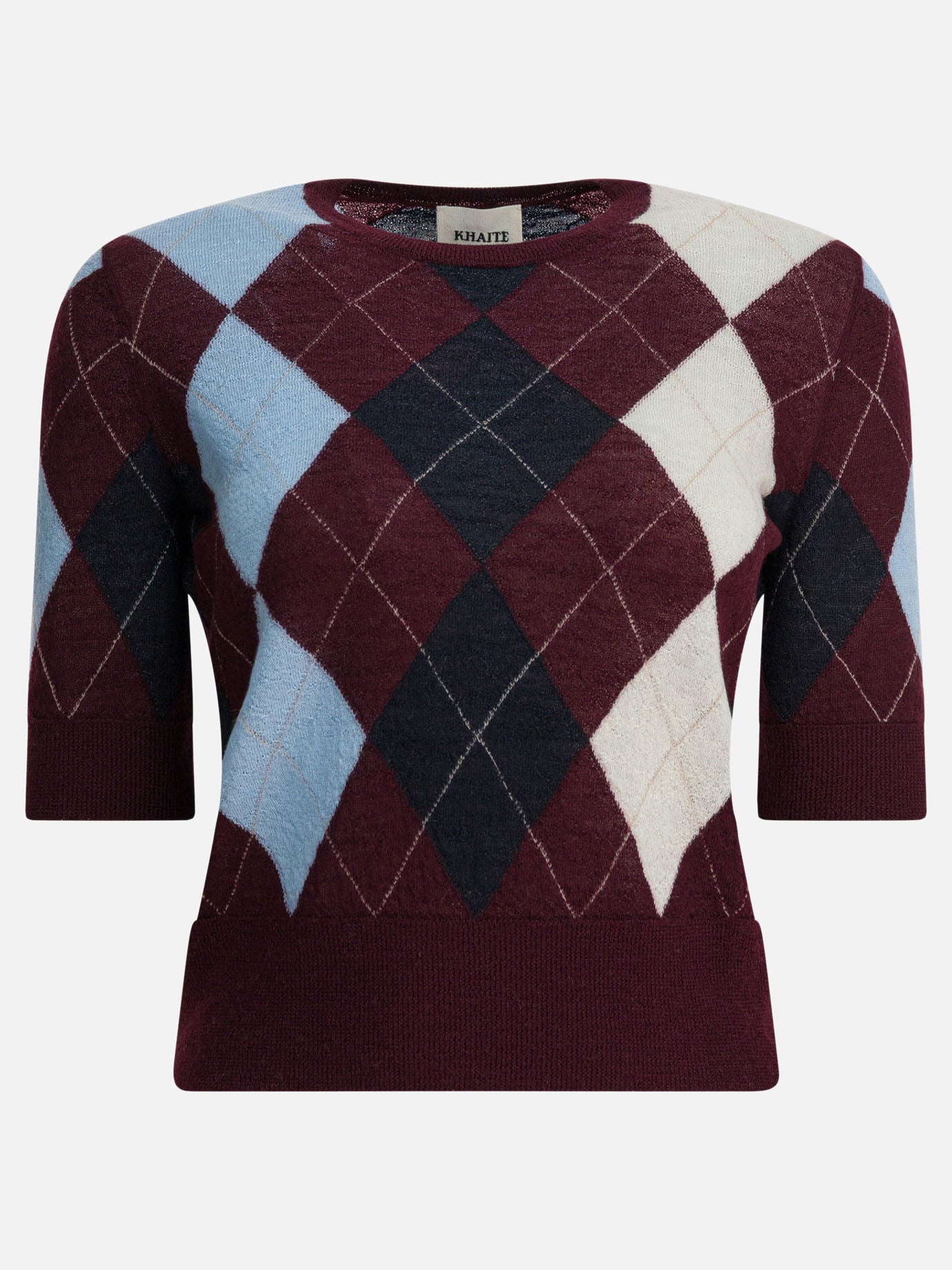 Crewneck sweaters Argyle  Bordeaux - Khaite Women | PDP | VIETTI Online Store | Zoom-Modal
