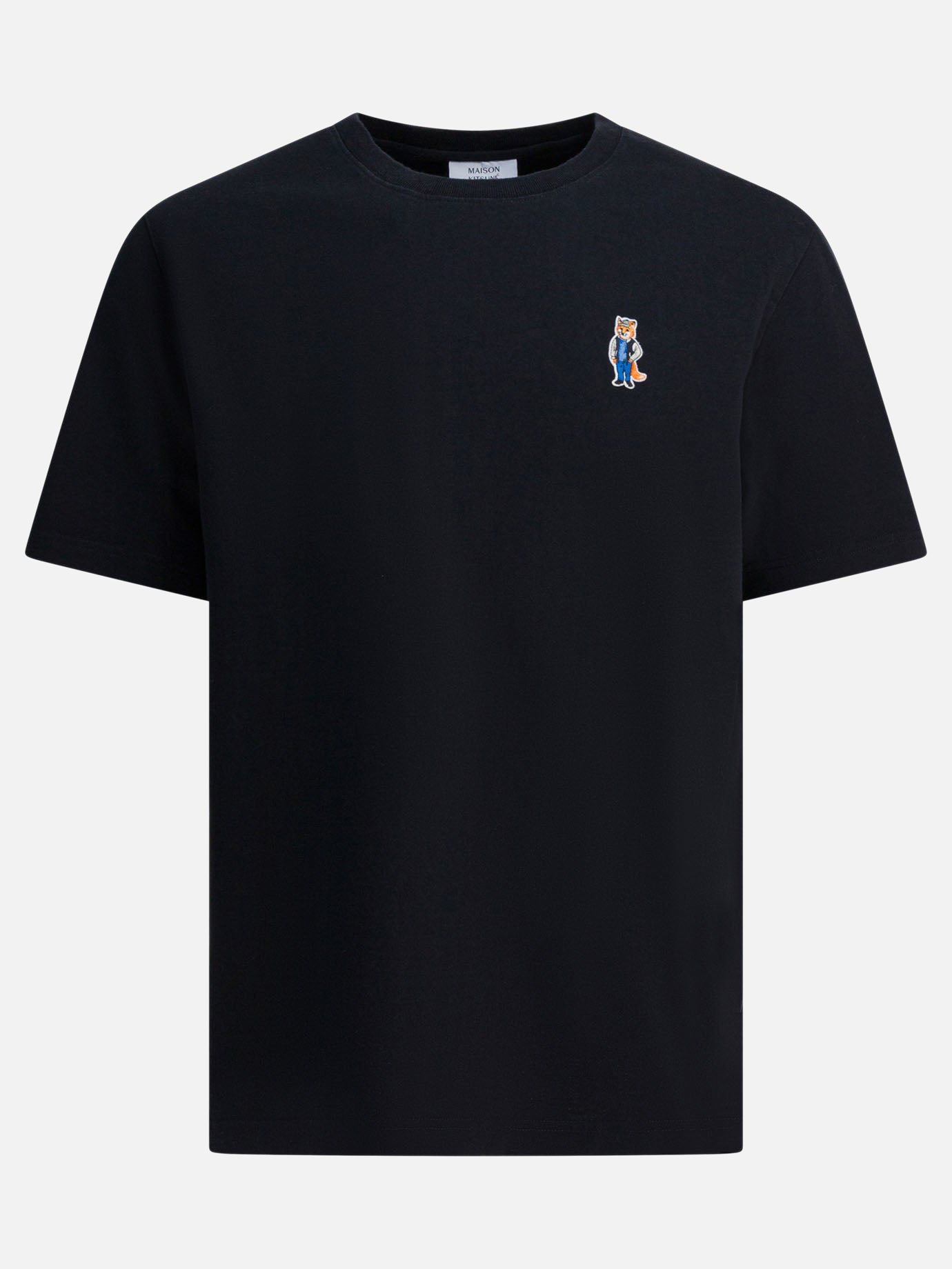 T-shirt girocollo Logo  Nero - Maison Kitsuné Uomo | PDP | VIETTI Online Store | Zoom-Modal
