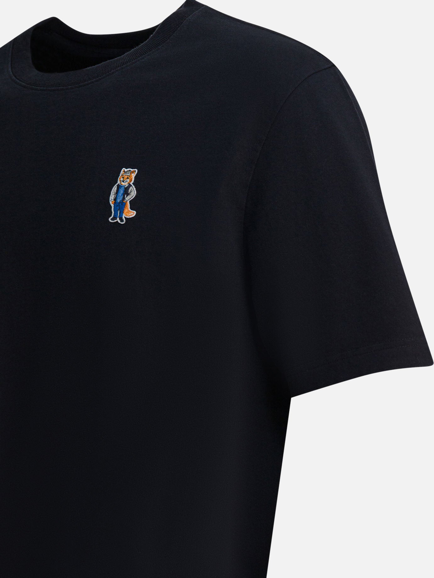 T-shirt girocollo Logo  Nero - Maison Kitsuné Uomo | PDP | VIETTI Online Store | Zoom-Modal_4
