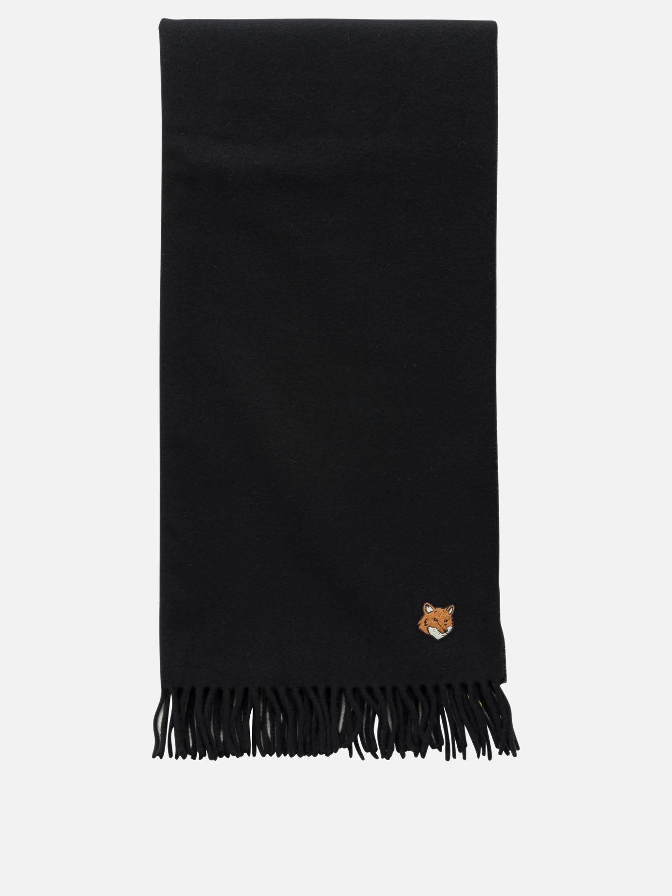 Fringed scarves Logo  Black - Maison Kitsuné Men | PDP | VIETTI Online Store | Zoom-Modal
