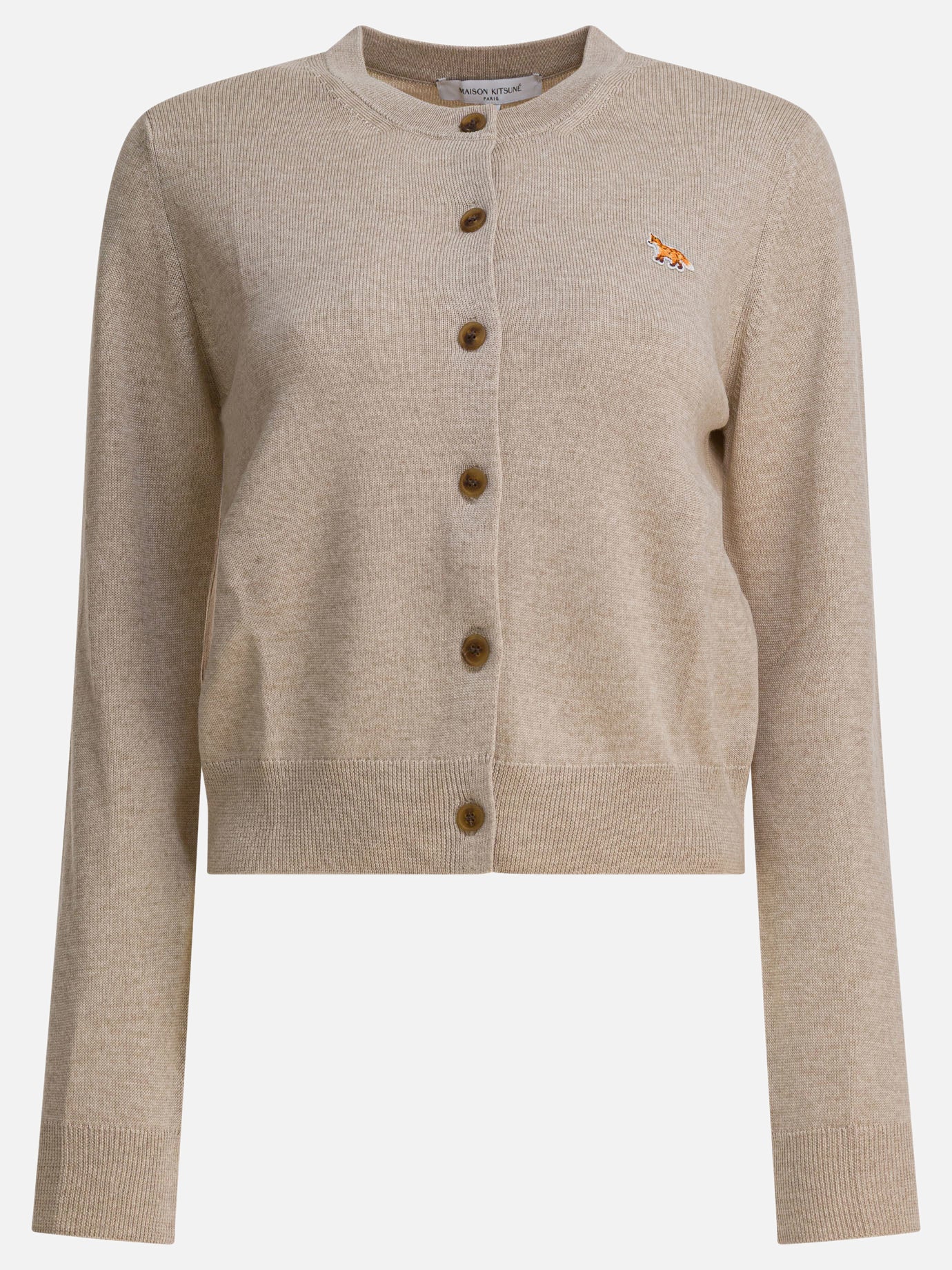 Cardigan Logo  Beige - Maison Kitsuné Donna | PDP | VIETTI Online Store | thumbnail