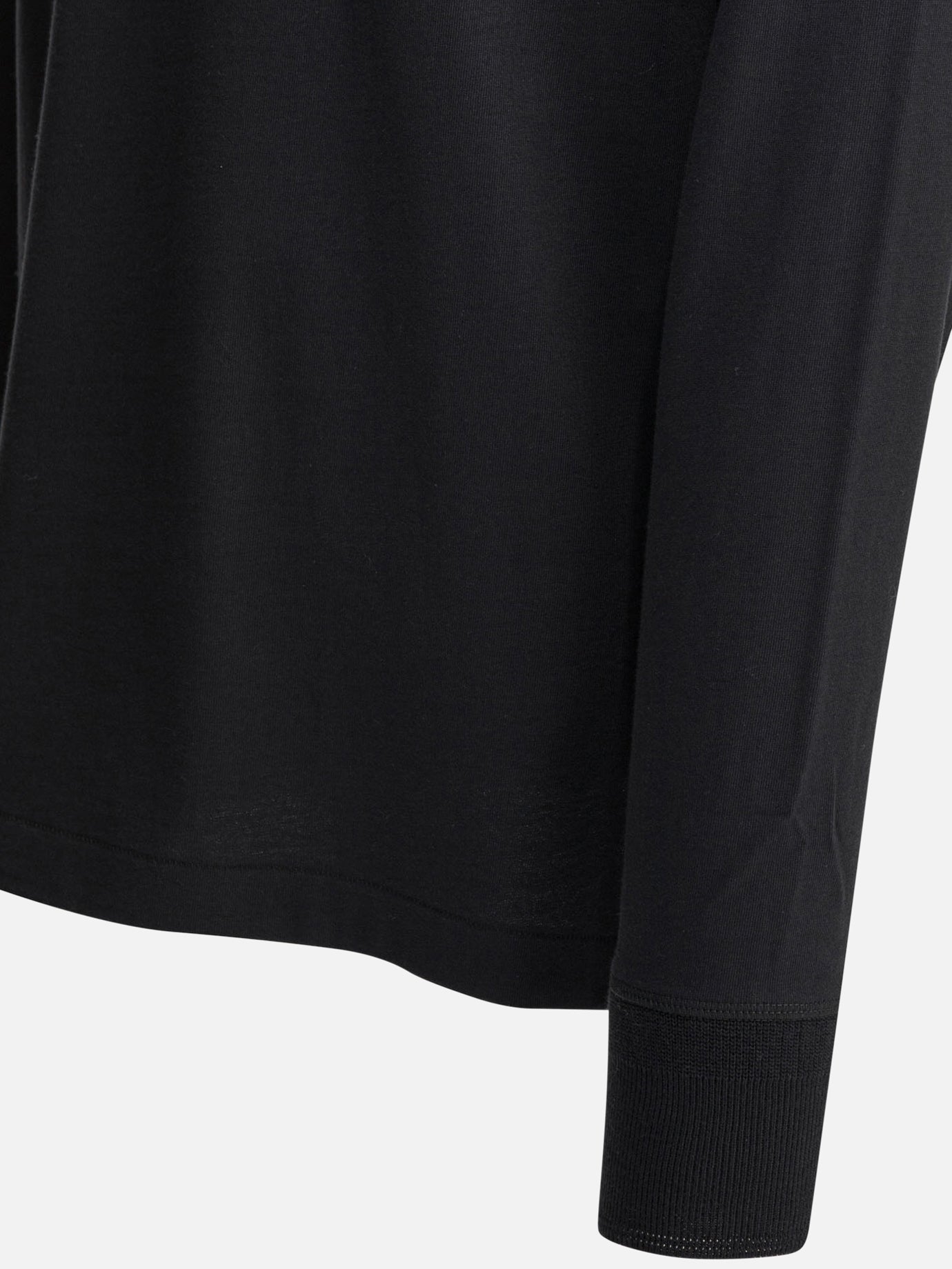 T-shirt serafino Solid colour  Nero - Merz b. Schwanen Uomo | PDP | VIETTI Online Store | Zoom-Modal_4
