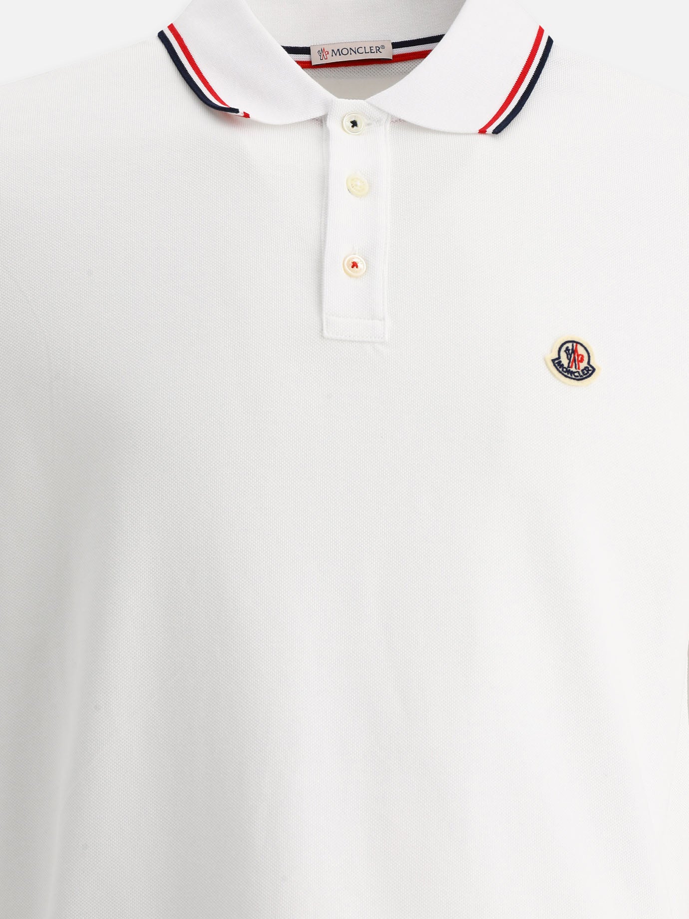 Polo con bottoni Logo  Bianco - Moncler Uomo | PDP | VIETTI Online Store | thumbnail_3