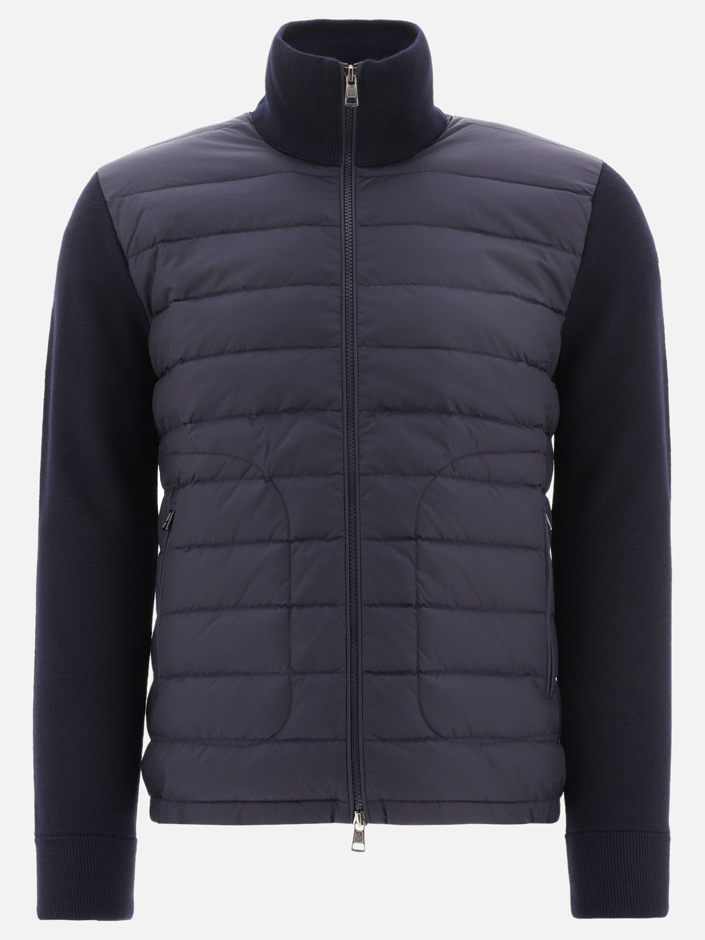 Down jackets Solid colour  Blue - Moncler Men | PDP | VIETTI Online Store | thumbnail