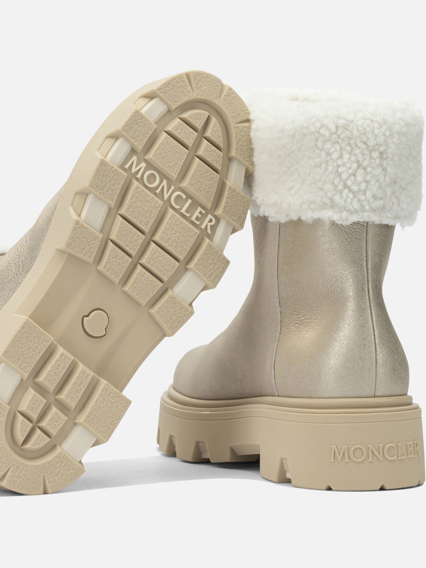 Pull-on boots 100% shearling - 100% rubber  Gold - Moncler Women | PDP | VIETTI Online Store | thumbnail_5