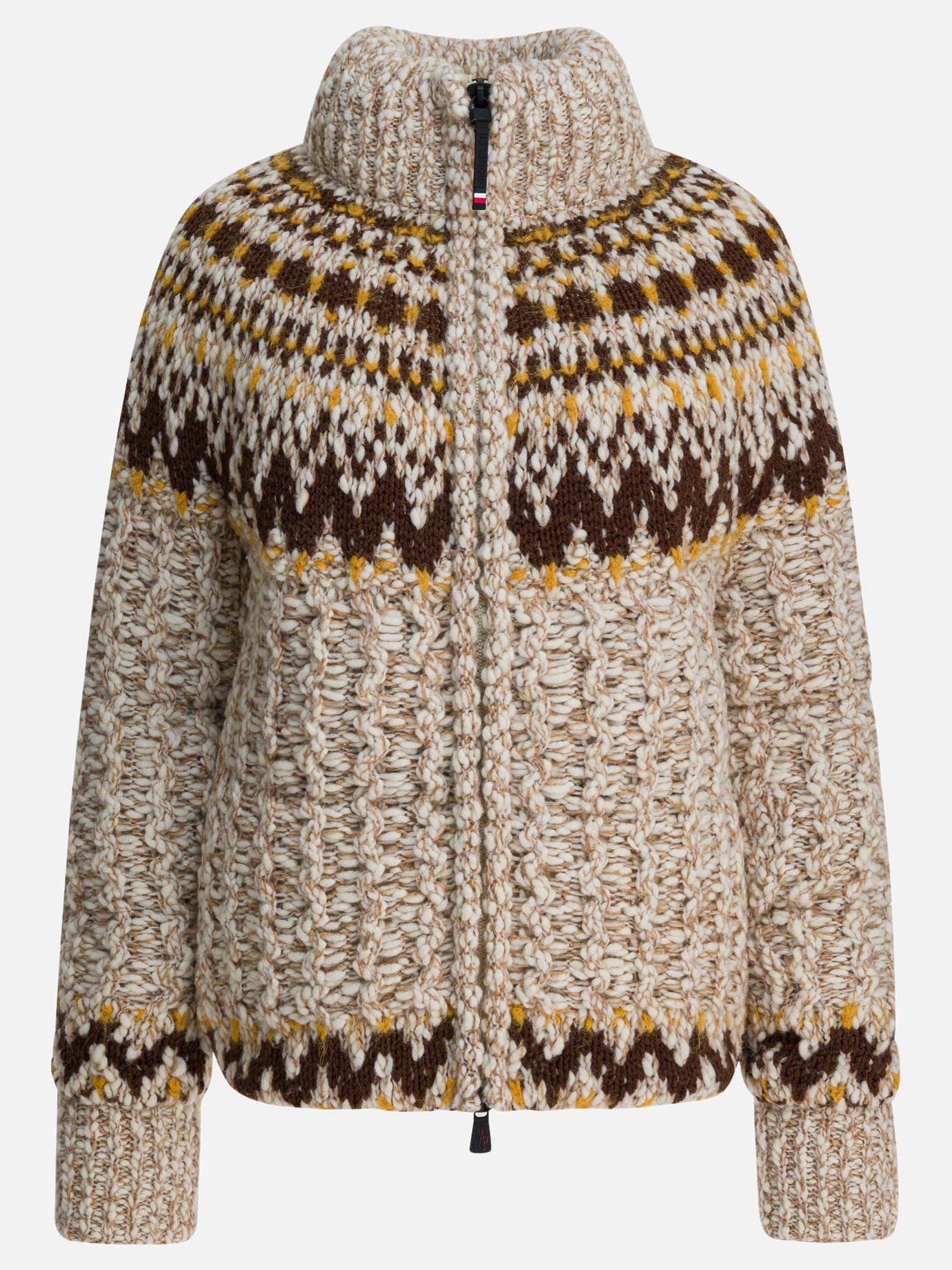 Down jackets Textured knit  Beige - Moncler Grenoble Women | PDP | VIETTI Online Store | Zoom-Modal
