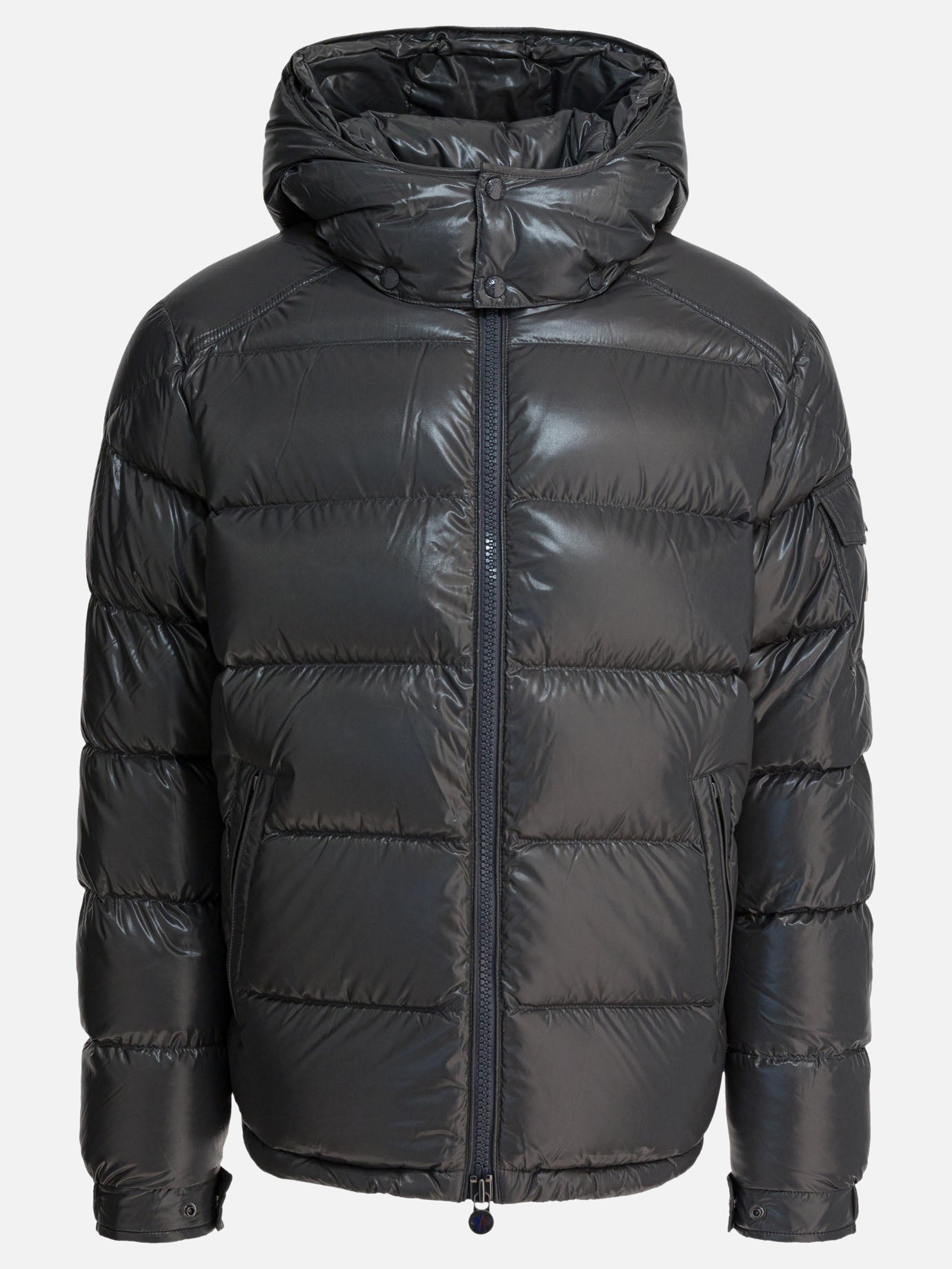 Down jackets Solid colour  Grey - Moncler Men | PDP | VIETTI Online Store | thumbnail