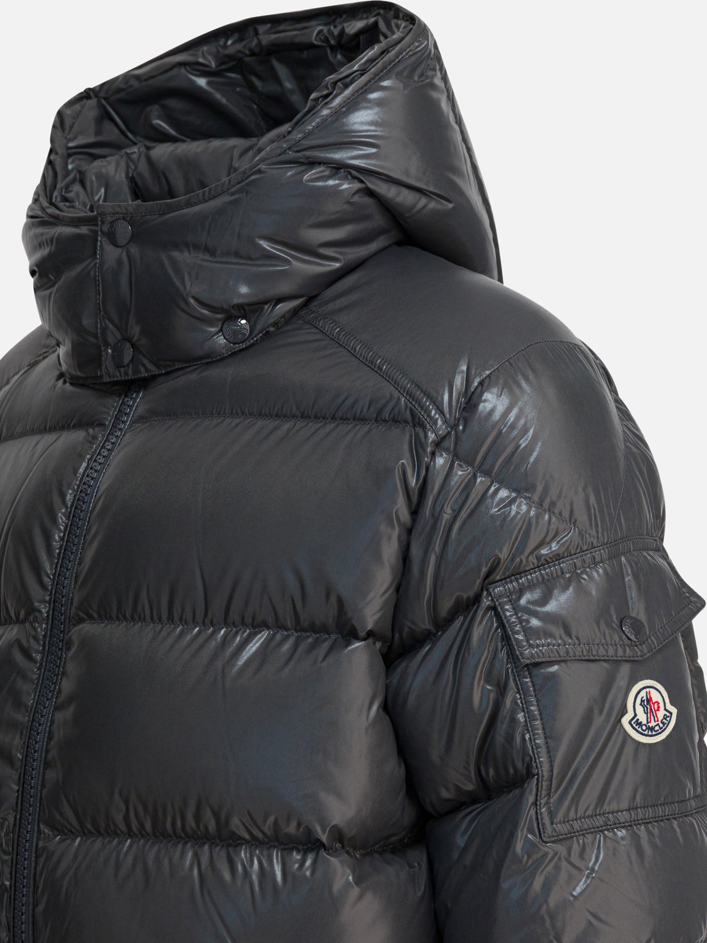 Down jackets Solid colour  Grey - Moncler Men | PDP | VIETTI Online Store | thumbnail_4
