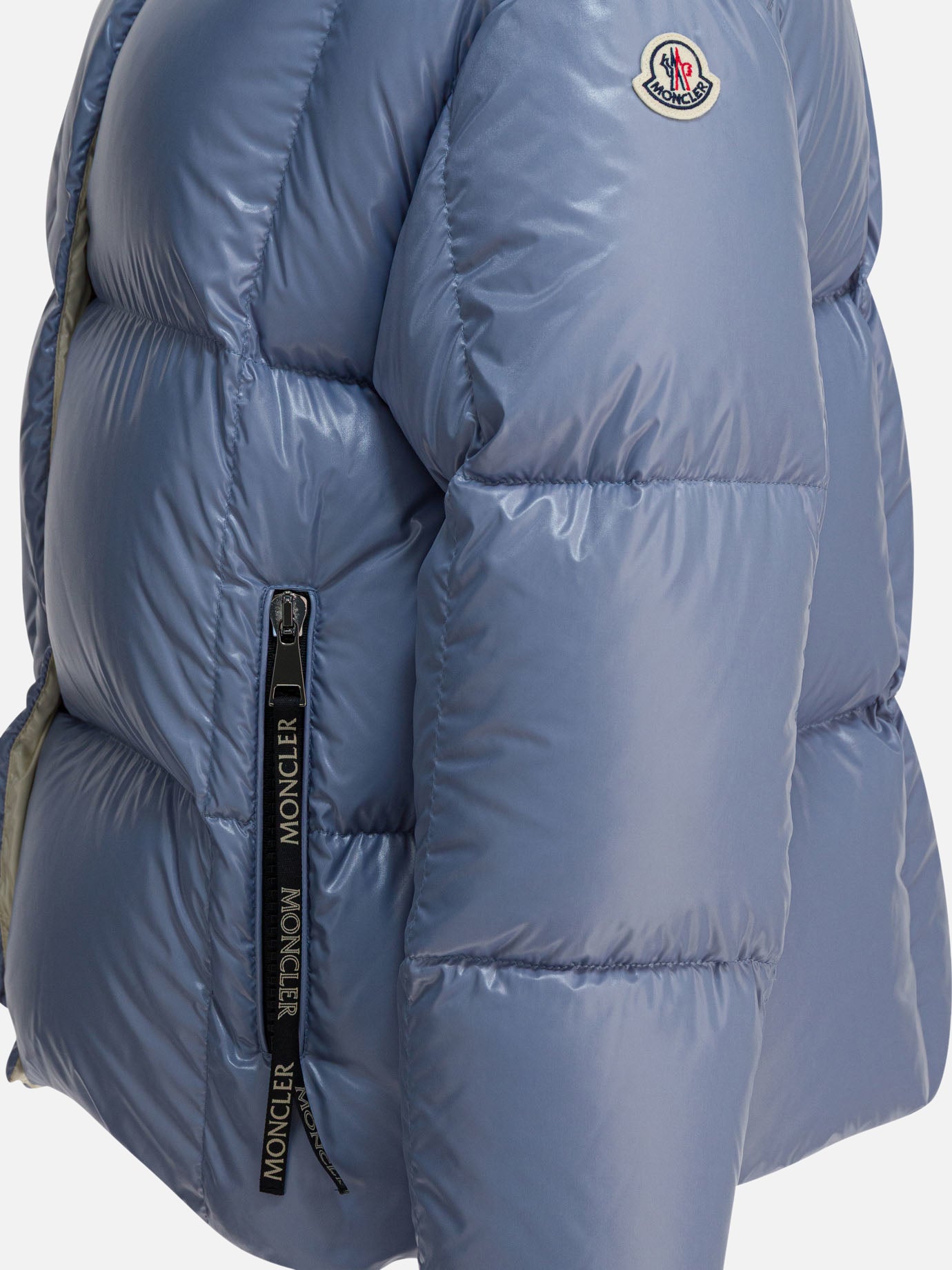 Down jackets Solid colour  Light blue - Moncler Women | PDP | VIETTI Online Store | thumbnail_4