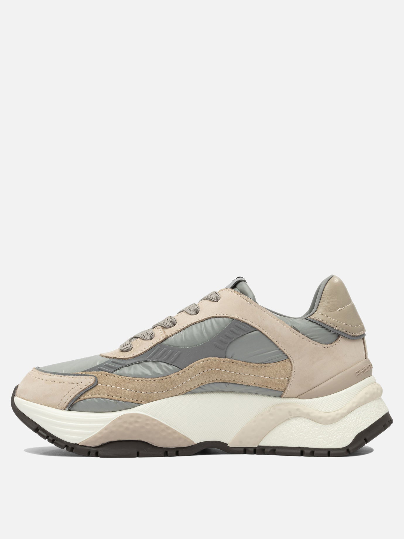 Sneaker basse 50% fabric 40% calf leather 10% goat leather - 100% rubber  Beige - Philippe Model Paris Donna | PDP | VIETTI Online Store | thumbnail_3