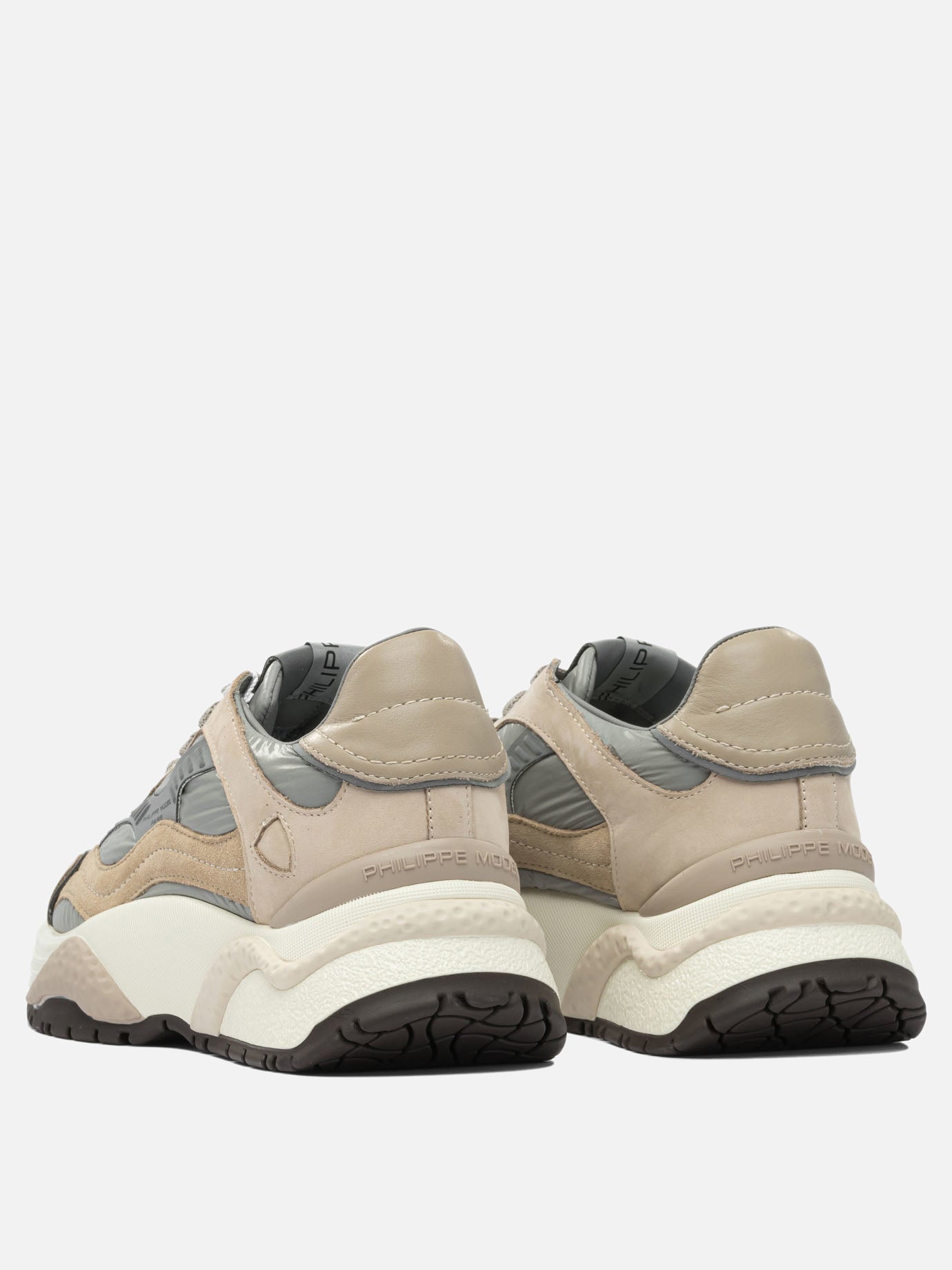 Sneaker basse 50% fabric 40% calf leather 10% goat leather - 100% rubber  Beige - Philippe Model Paris Donna | PDP | VIETTI Online Store | thumbnail_4