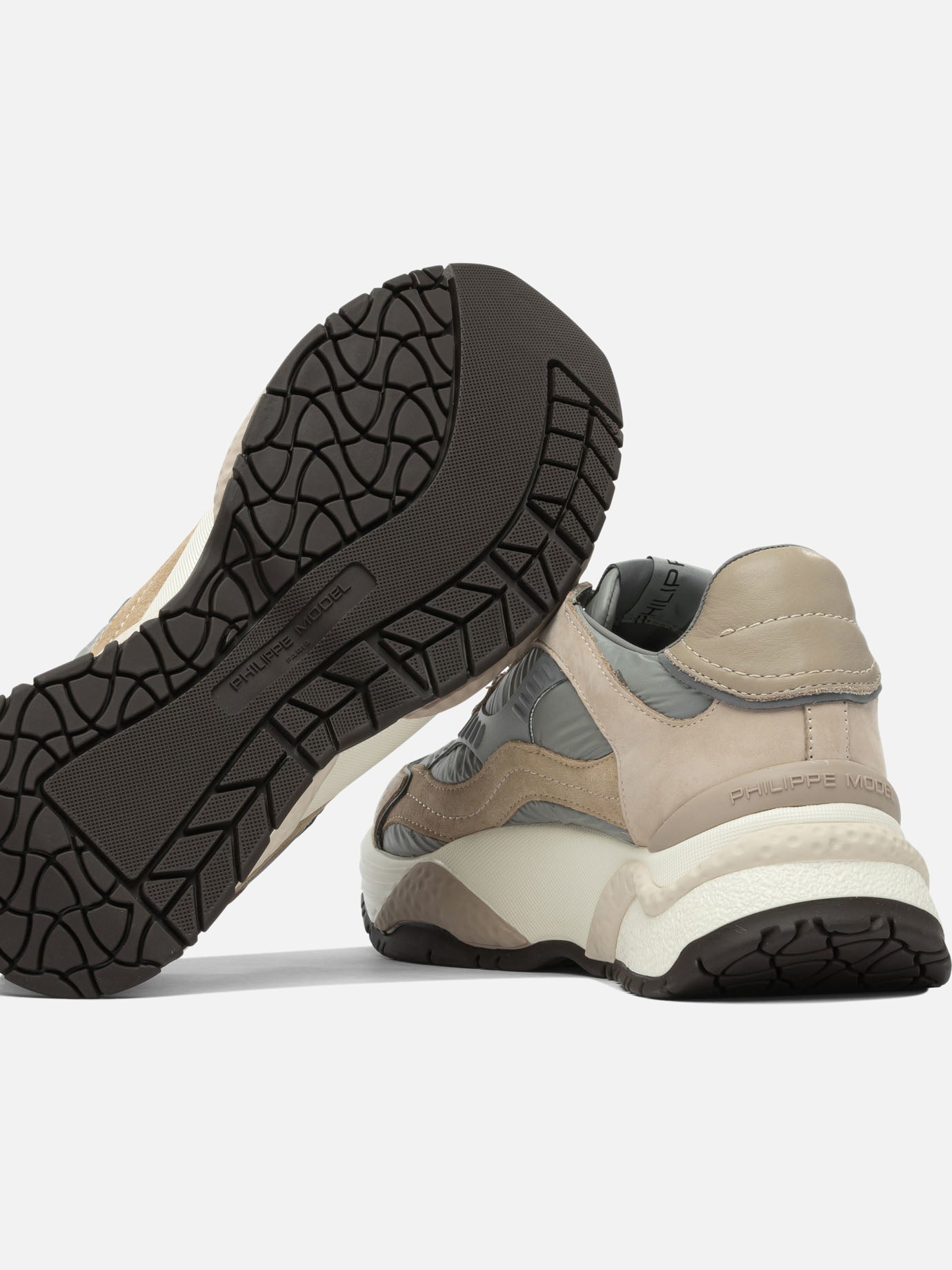 Sneaker basse 50% fabric 40% calf leather 10% goat leather - 100% rubber  Beige - Philippe Model Paris Donna | PDP | VIETTI Online Store | Zoom-Modal_5
