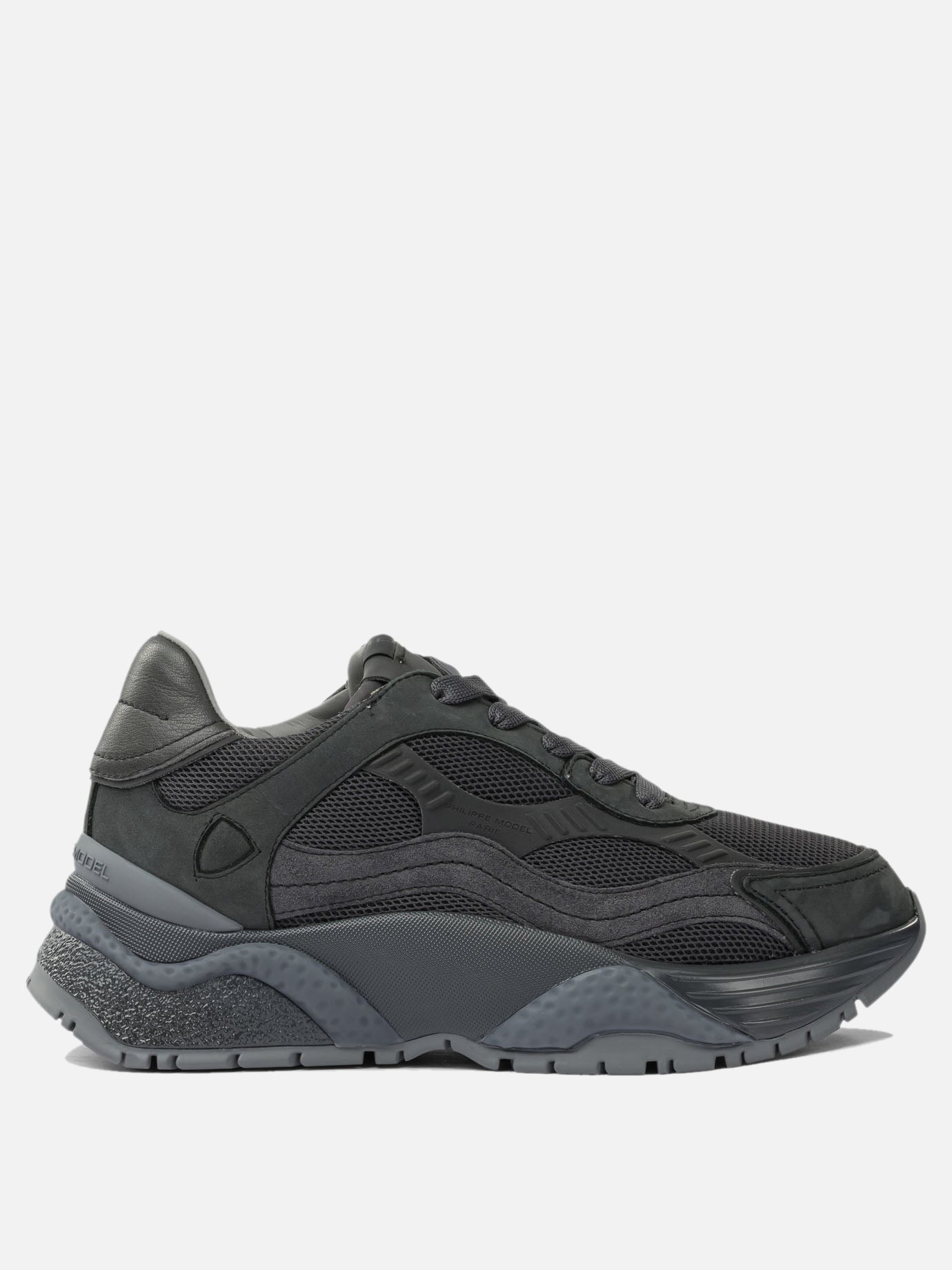 Sneaker basse 50% fabric 40% calf leather 10% goat leather - 100% rubber  Nero - Philippe Model Paris Donna | PDP | VIETTI Online Store | thumbnail