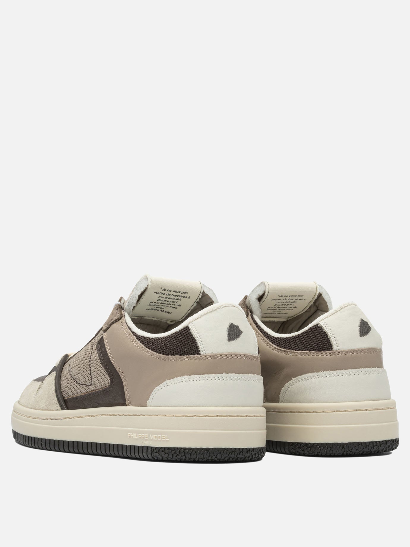 Sneaker basse 80% leather 20% polyamide - 100% leather  Marrone - Philippe Model Paris Uomo | PDP | VIETTI Online Store | thumbnail_4