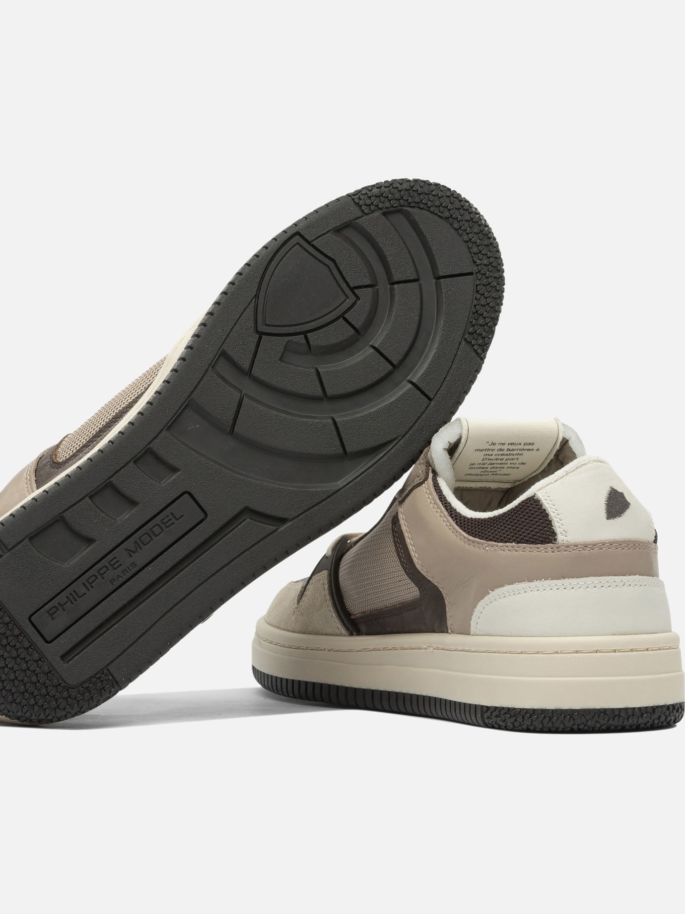 Sneaker basse 80% leather 20% polyamide - 100% leather  Marrone - Philippe Model Paris Uomo | PDP | VIETTI Online Store | thumbnail_5
