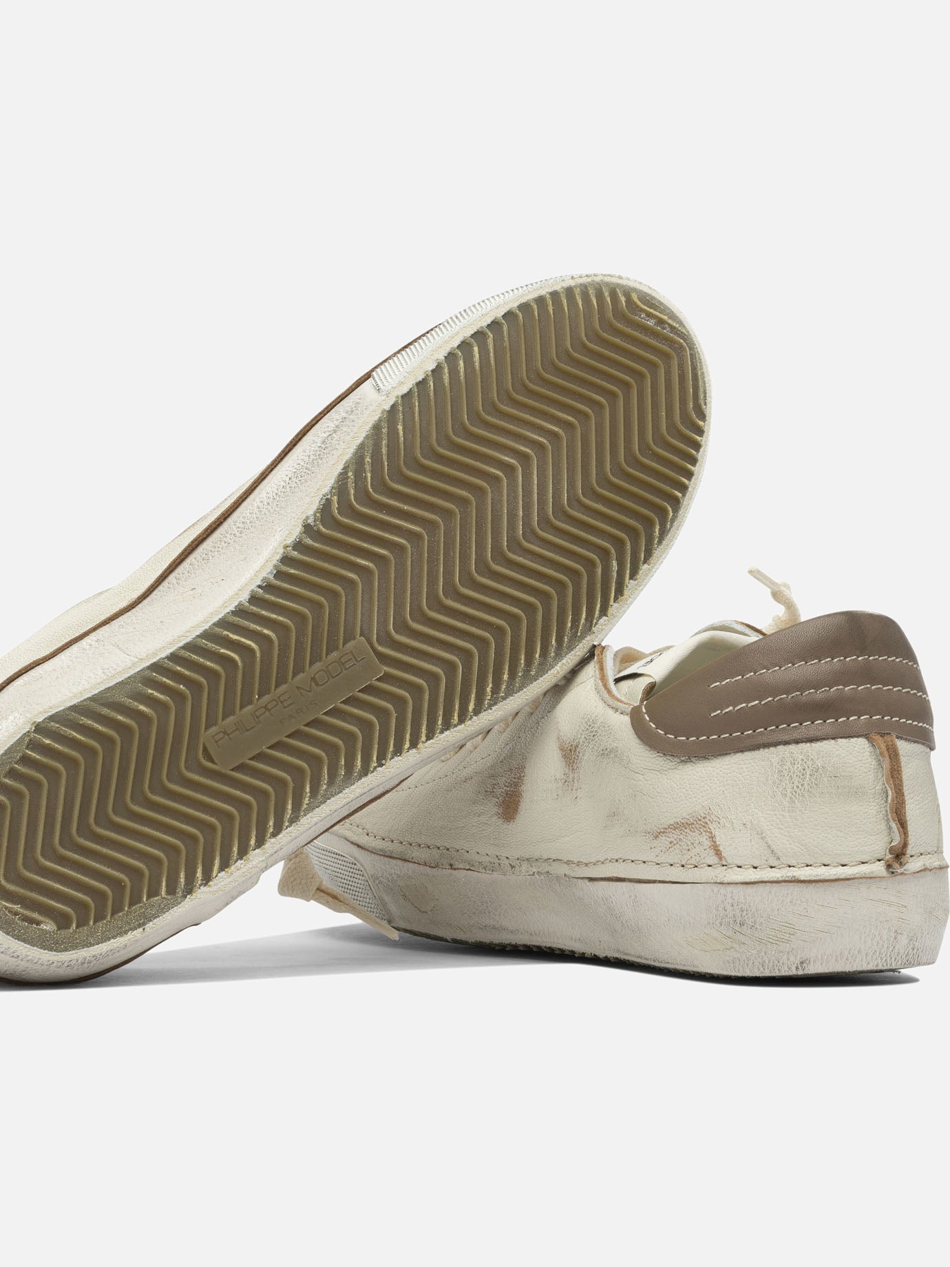 Sneaker basse 100% leather - 100% rubber  Bianco - Philippe Model Paris Uomo | PDP | VIETTI Online Store | thumbnail_5