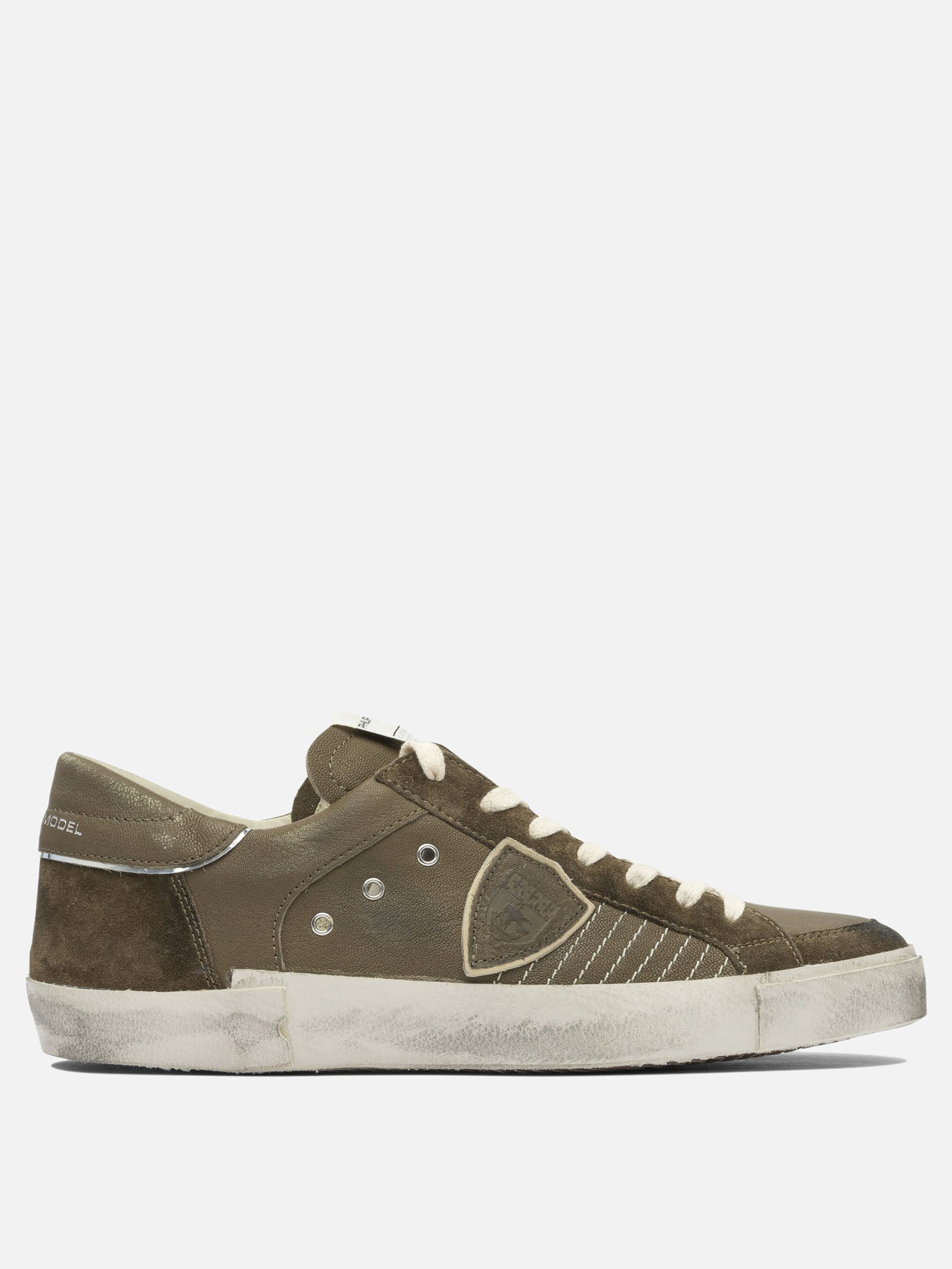 Sneaker basse 100% leather - 100% rubber  Verde - Philippe Model Paris Uomo | PDP | VIETTI Online Store | thumbnail