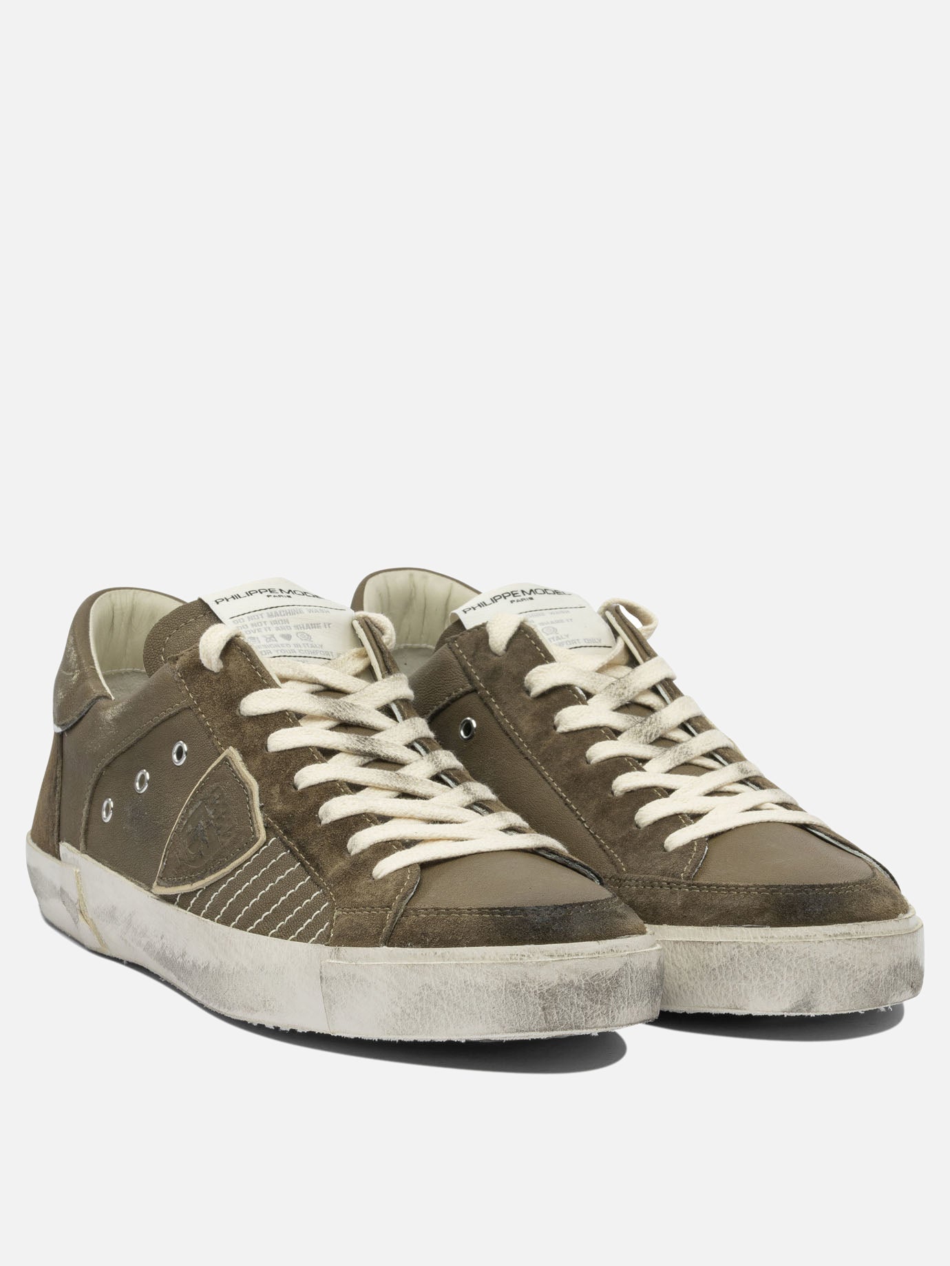 Sneaker basse 100% leather - 100% rubber  Verde - Philippe Model Paris Uomo | PDP | VIETTI Online Store | thumbnail_2