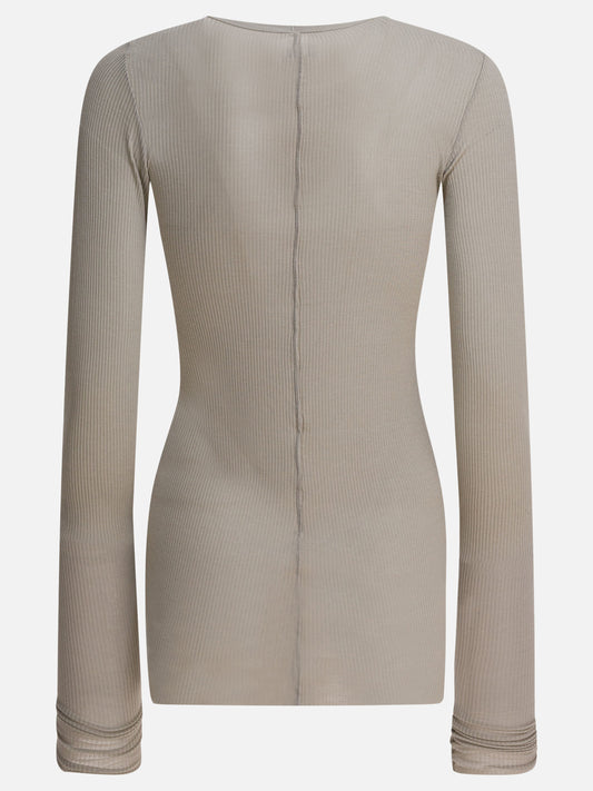 Rick Owens T-shirt a costine in viscosa e lana 10189303_38 Grey 2