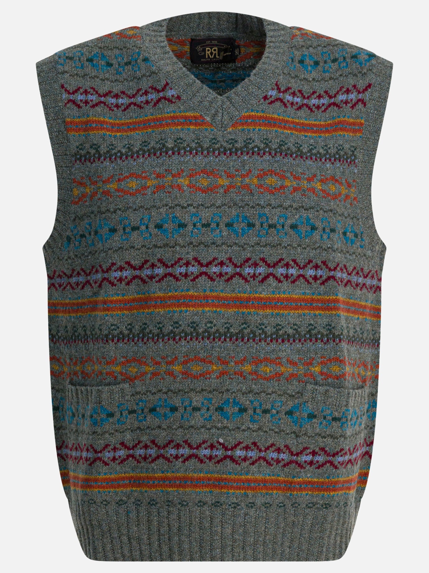 Gilet Textured knit  Blu - RRL by Ralph Lauren Uomo | PDP | VIETTI Online Store | Zoom-Modal

