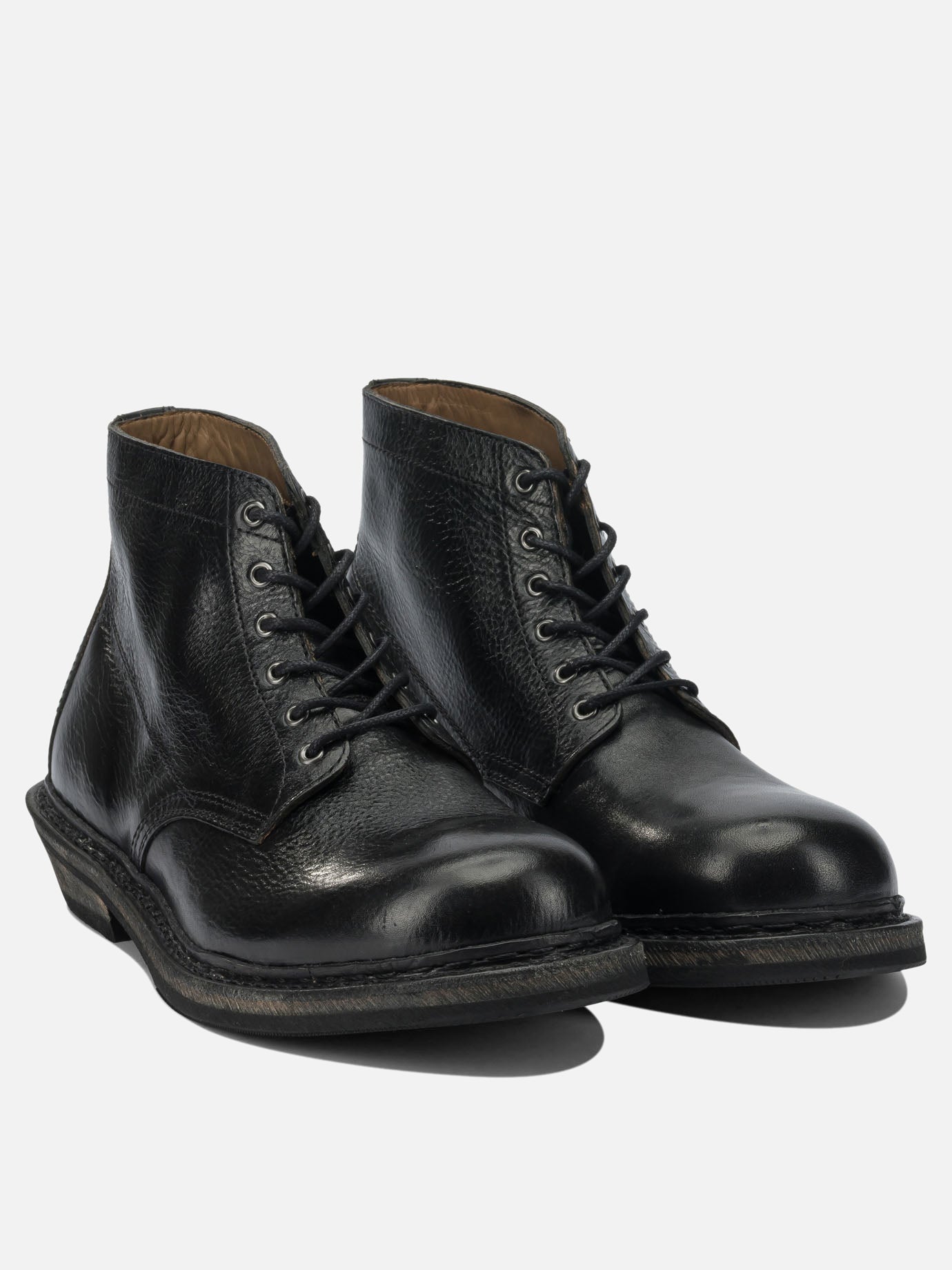 Lace-up boots 100% leather - 100% rubber  Black - Our Legacy Men | PDP | VIETTI Online Store | thumbnail_2