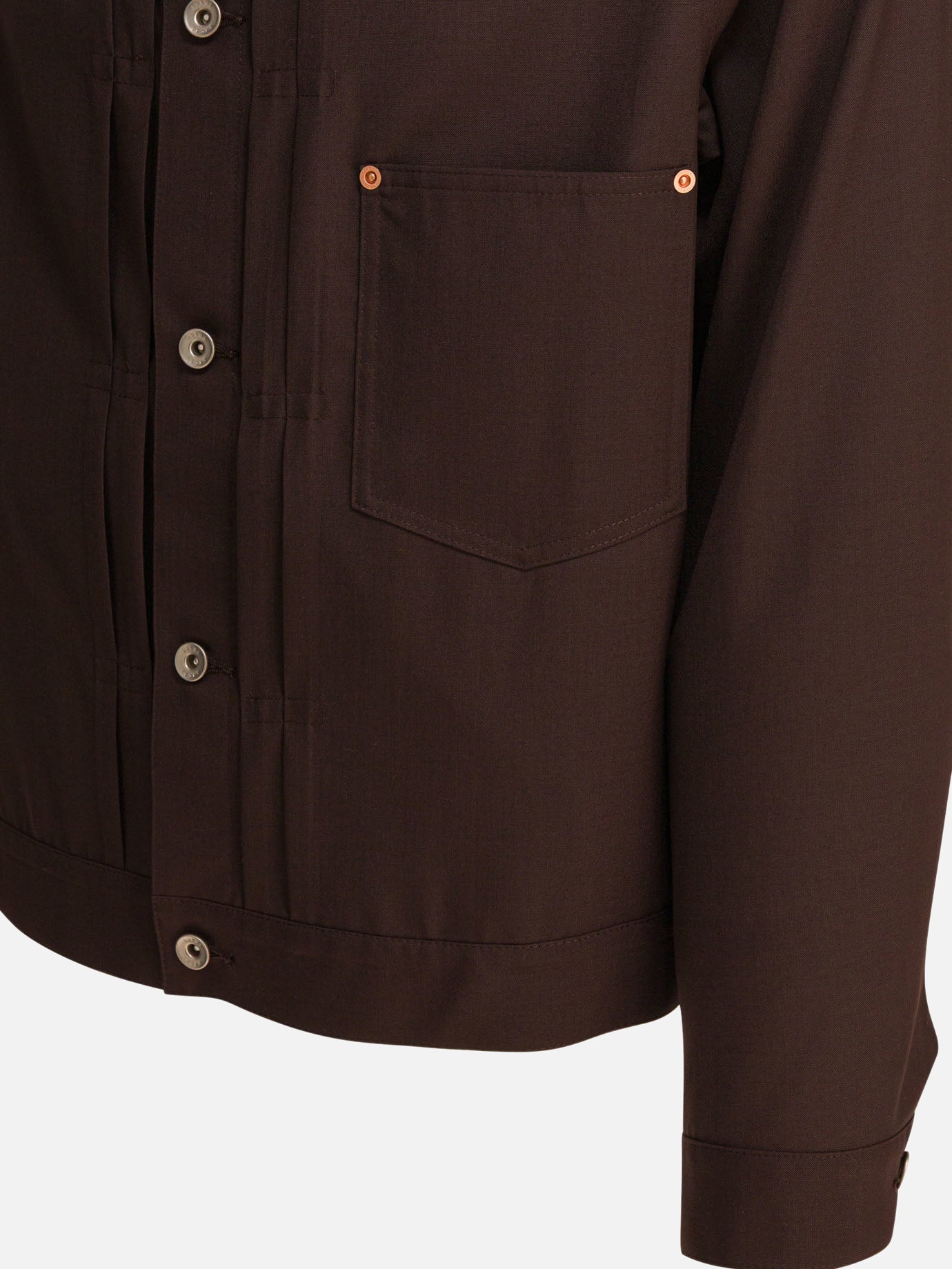 Giacche overshirt Solid colour  Marrone - Sacai Uomo | PDP | VIETTI Online Store | thumbnail_4