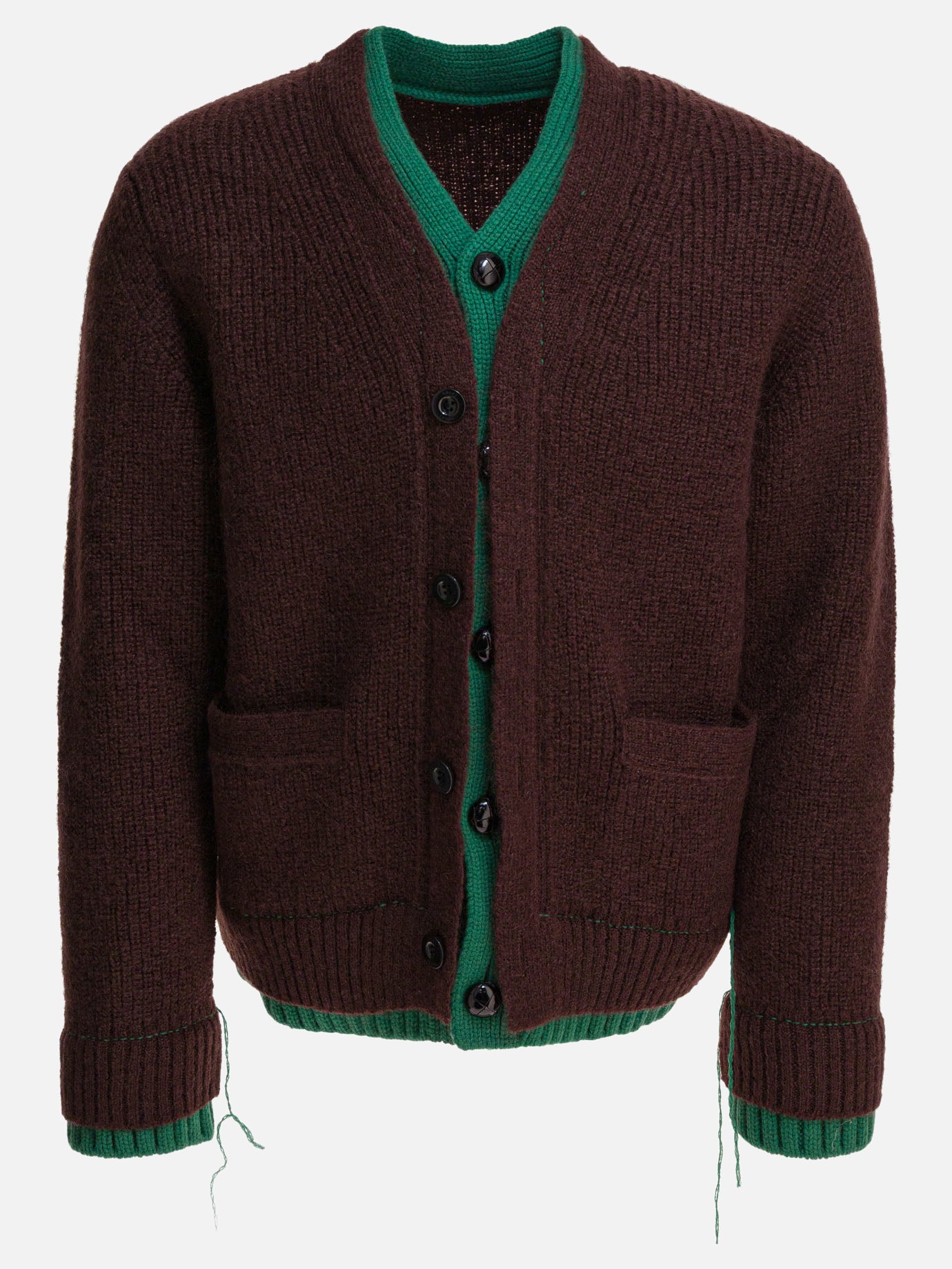 Cardigan Solid colour  Marrone - Sacai Uomo | PDP | VIETTI Online Store | thumbnail