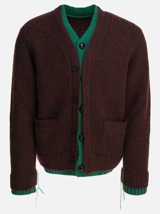 Sacai Cardigan in mista lana 14870539_3 Brown 1