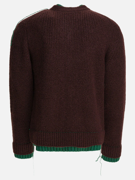 Sacai Cardigan in mista lana 14870539_3 Brown 2