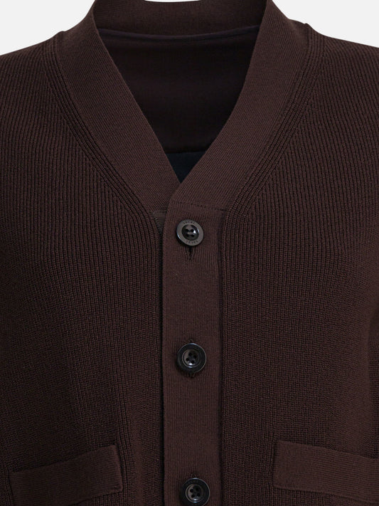 Cardigan Solid colour  Marrone - Sacai Donna | PDP | VIETTI Online Store 
