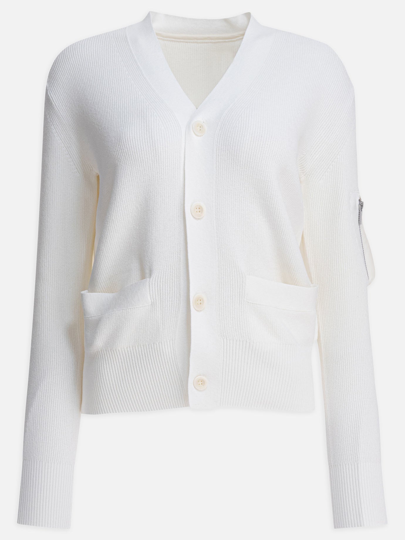 Cardigan Solid colour  Bianco - Sacai Donna | PDP | VIETTI Online Store | thumbnail