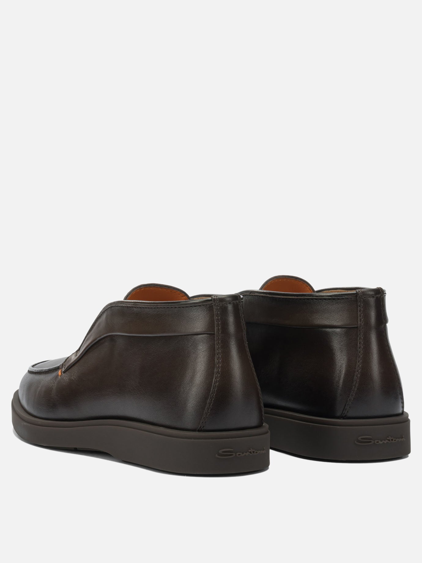 Pull-on boots 100% leather  Brown - Santoni Men | PDP | VIETTI Online Store | thumbnail_4