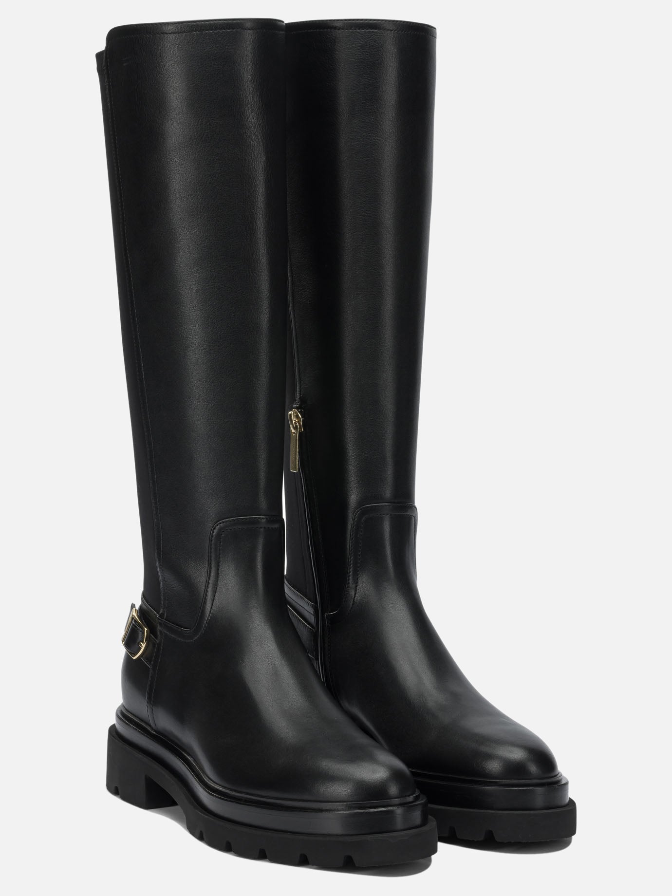 Knee-high 100% leather - 100% rubber  Black - Santoni Women | PDP | VIETTI Online Store | thumbnail_2