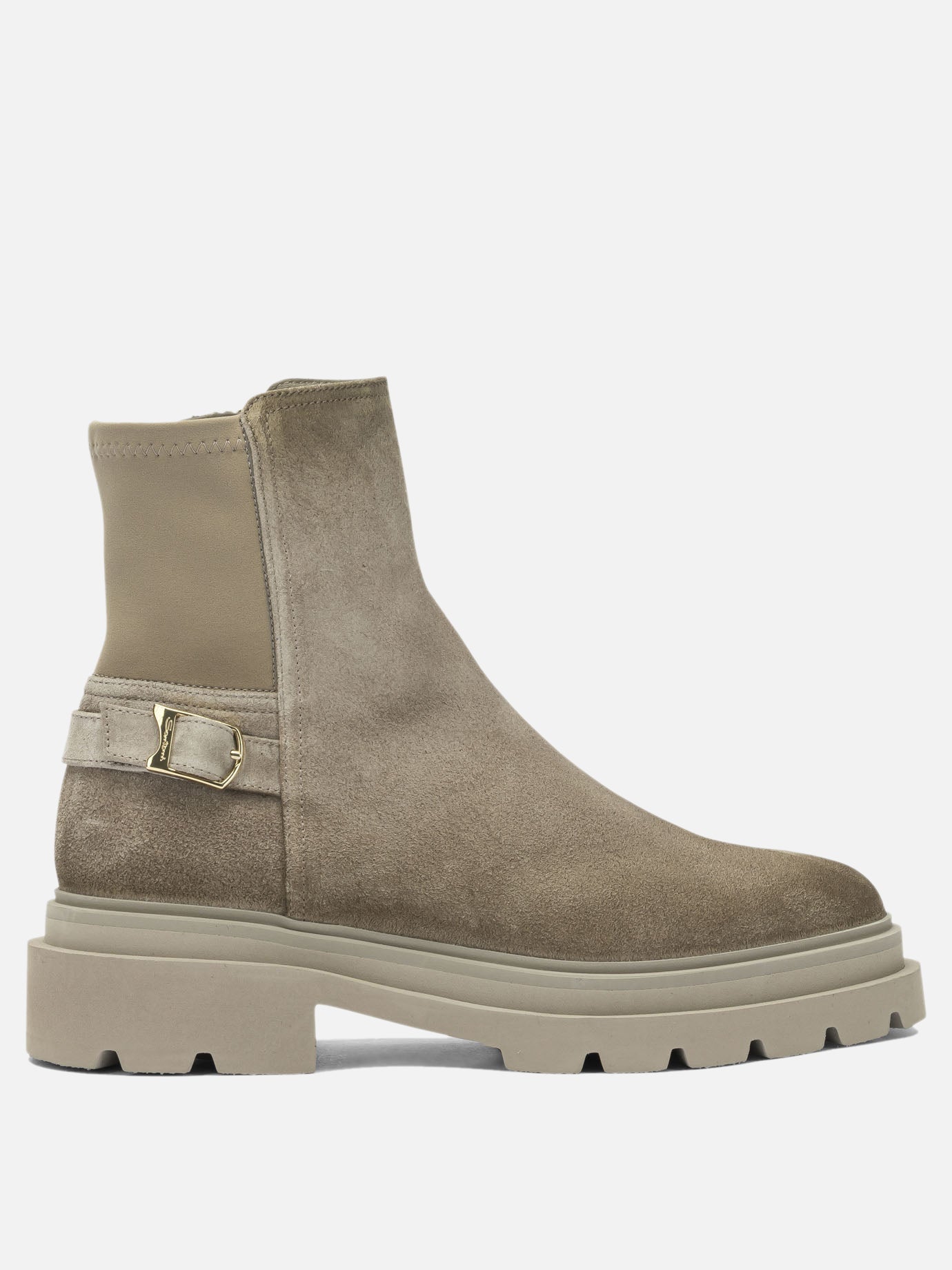 Zipped boots 100% suede - 100% rubber  Beige - Santoni Women | PDP | VIETTI Online Store | Zoom-Modal
