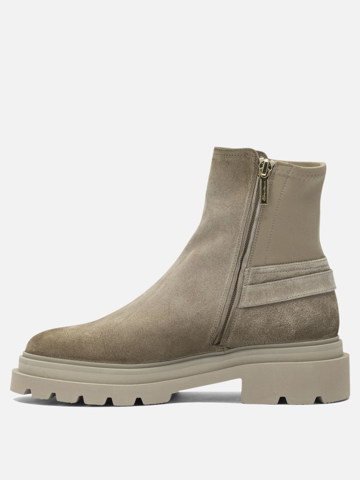 Zipped boots 100% suede - 100% rubber  Beige - Santoni Women | PDP | VIETTI Online Store | thumbnail_3